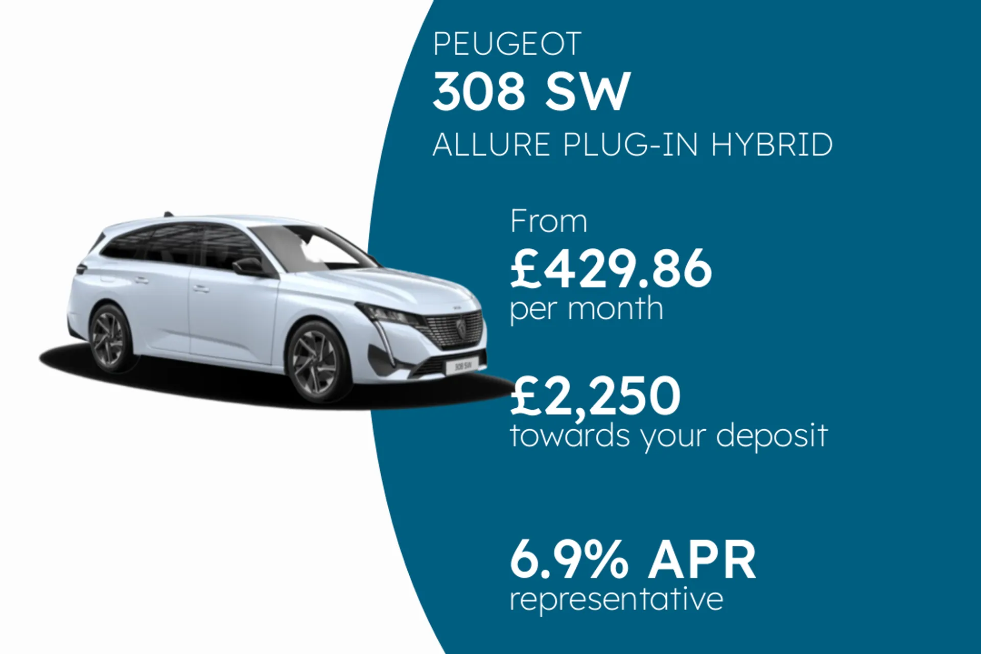 PEUGEOT ALLURE PLUG-IN HYBRID 195 E-DSC7 PCP Finance Offer From £429.86 Per Month