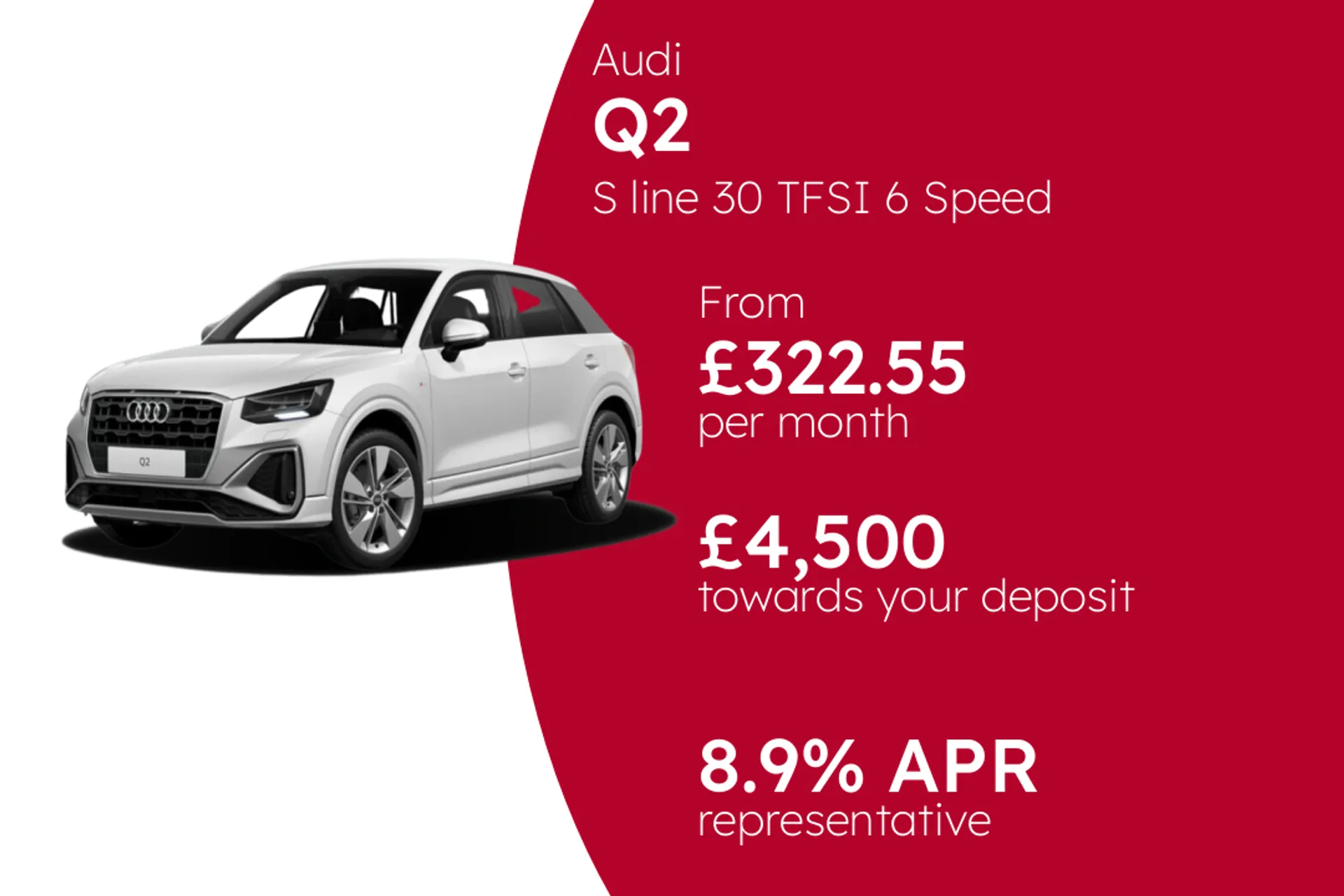 Audi S line 30 TFSI 6 Speed Manual PCP Finance Offer From £322.55 Per Month  