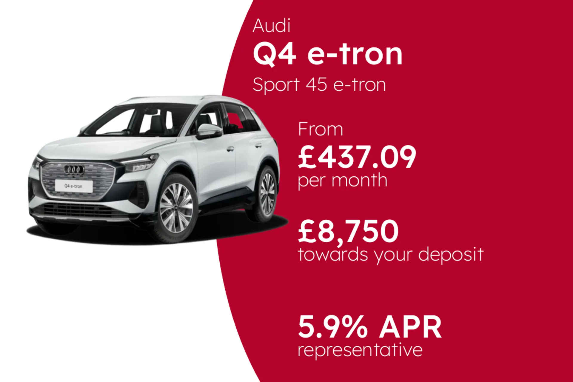 Audi Sport 45 e-tron PCP Finance Offer From £437.09 Per Month