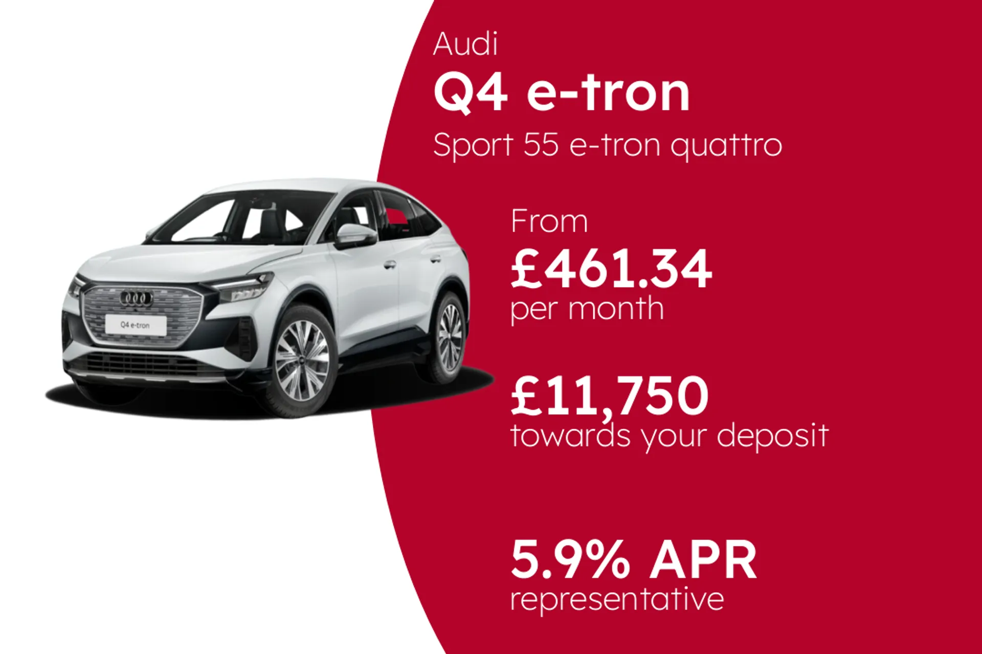 Audi Sport 55 e-tron quattro Sportback PCP Finance Offer From £461.34 Per Month  