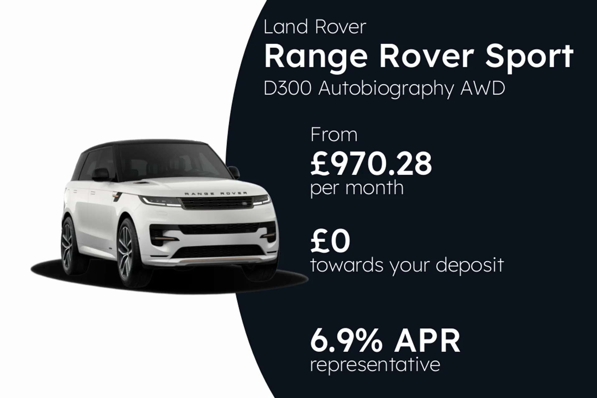 Land Rover D300 Autobiography AWD Auto  PCP Finance Offer From £970.28 Per Month  
