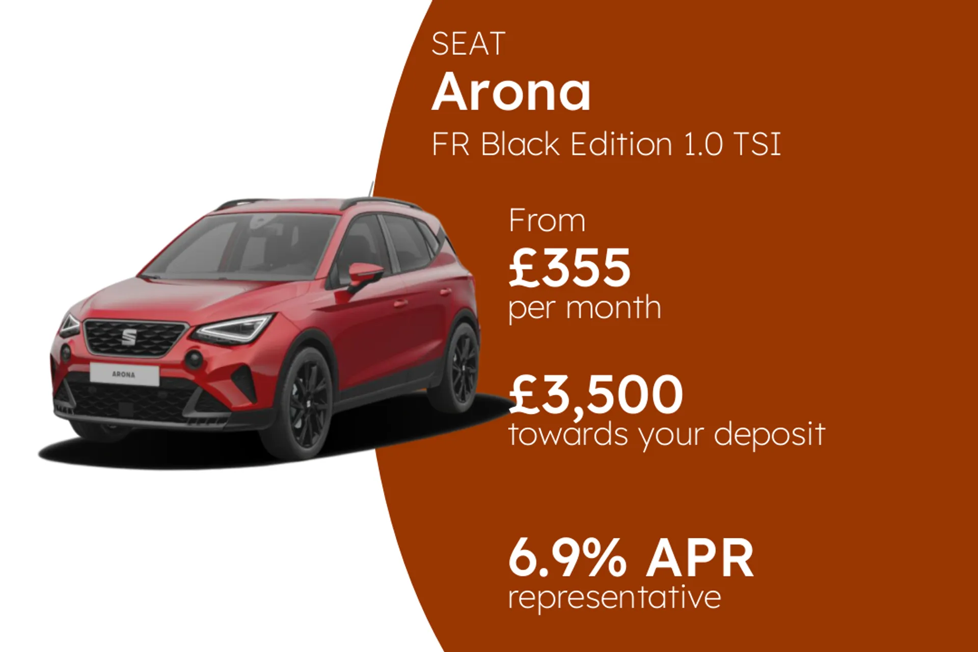 SEAT FR Black Edition 1.0 TSI DSG-auto 115PS PCP Finance Offer From £355.00 Per Month  