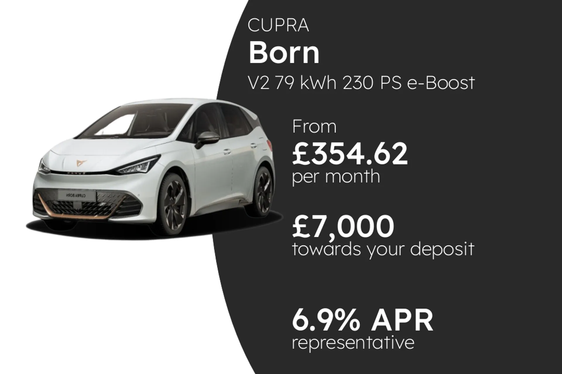 CUPRA V2 79 kWh 230 PS e-Boost 1 PCP Finance Offer From £354.62 Per Month  
