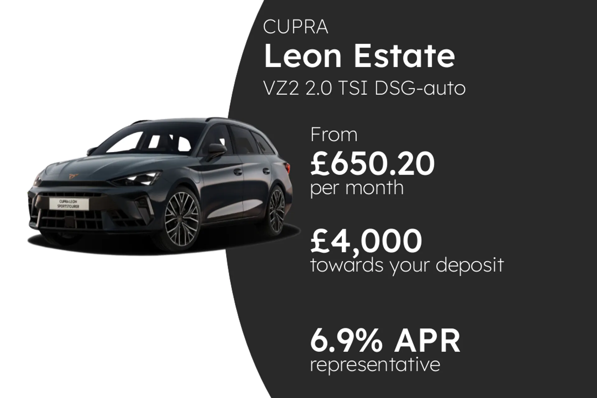 CUPRA VZ2 2.0 TSI DSG-auto 4Drive 333PS1 PCP Finance Offer From £650.20 Per Month  