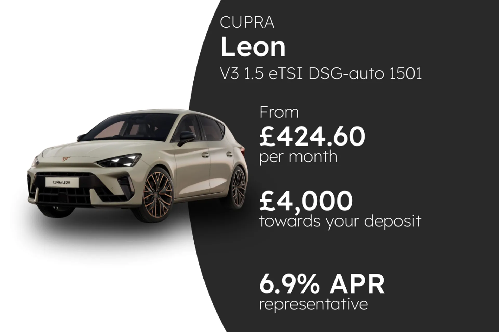 CUPRA V3 1.5 eTSI DSG-auto 1501 PCP Finance Offer From £424.60 Per Month  