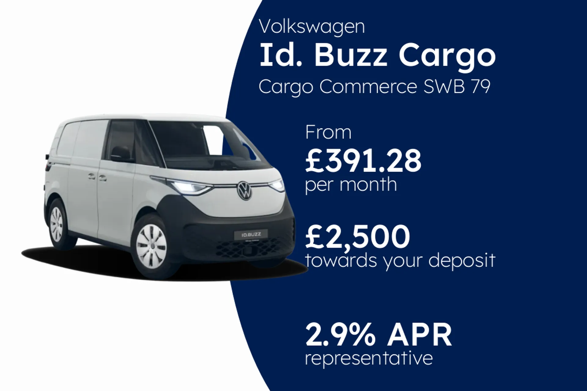 Volkswagen Cargo Commerce SWB 79 kWh 286 PS Electric 1 Speed Automatic PCP Finance Offer From £391.28 Per Month  