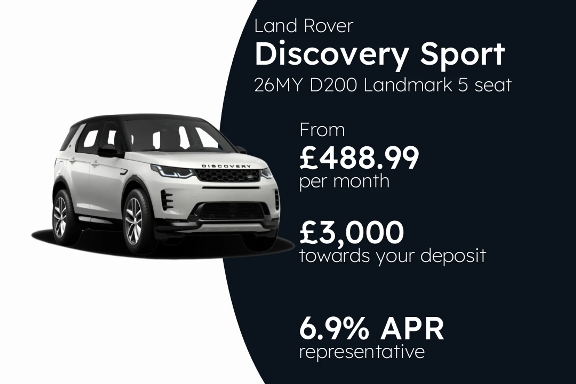 Land Rover 26MY D200 Landmark 5 seat PCP Finance Offer From £488.99 Per Month  