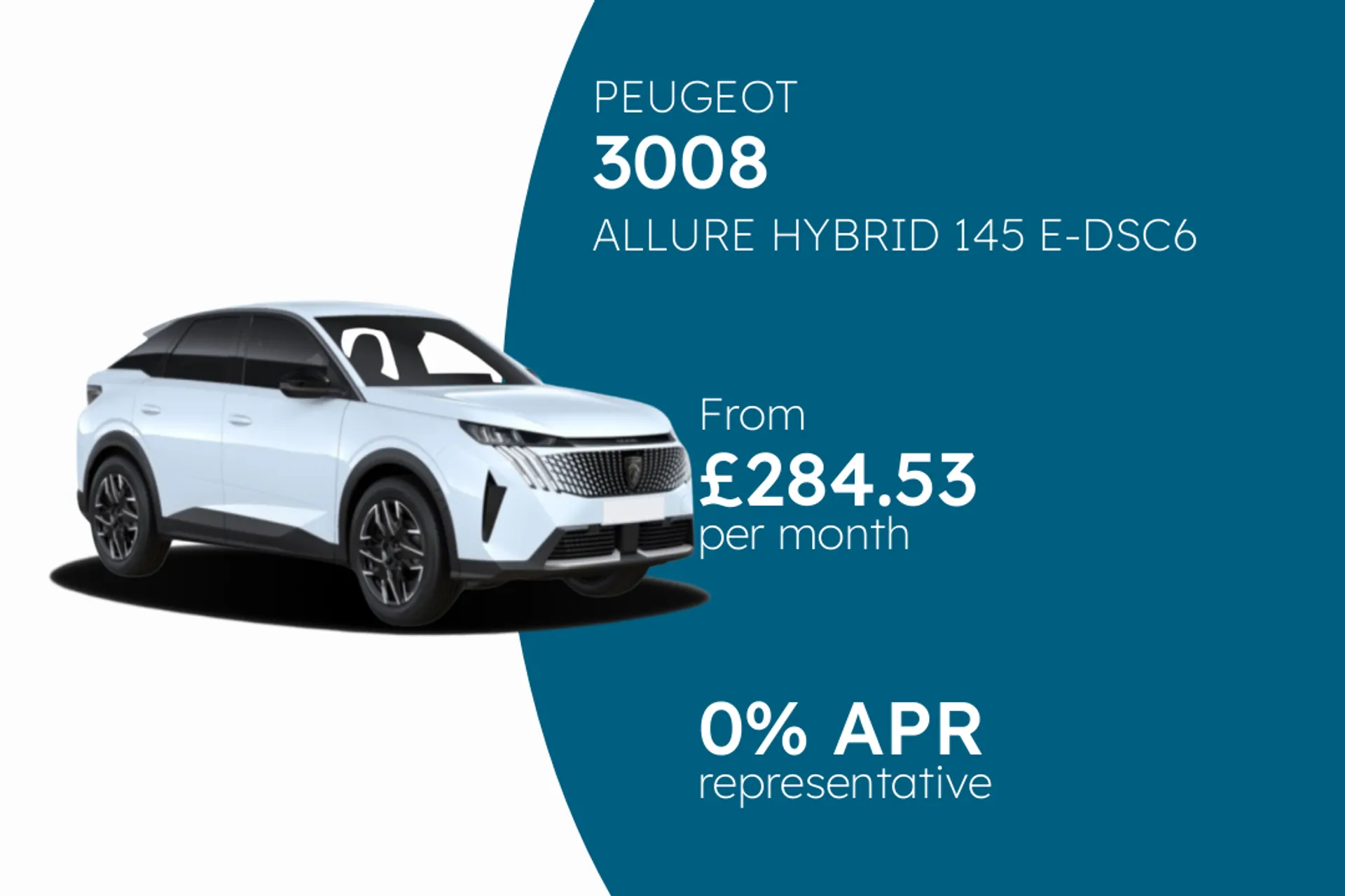 PEUGEOT ALLURE HYBRID 145 E-DSC6 PCP Finance Offer From £284.53 Per Month  