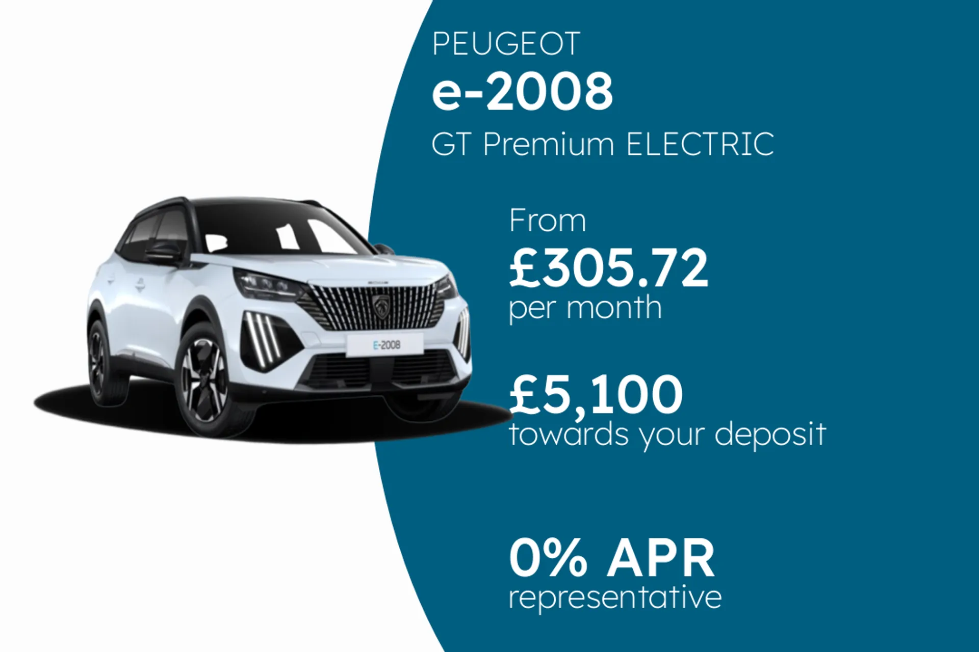 PEUGEOT GT Premium ELECTRIC 54KWH 156 PCP Finance Offer From £305.72 Per Month  