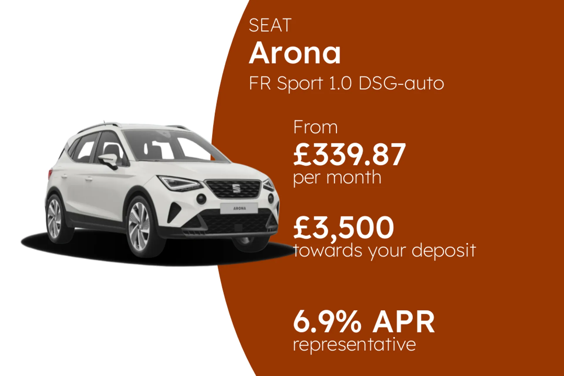 SEAT FR Sport 1.0 DSG-auto 115PS PCP Finance Offer From £339.87 Per Month
