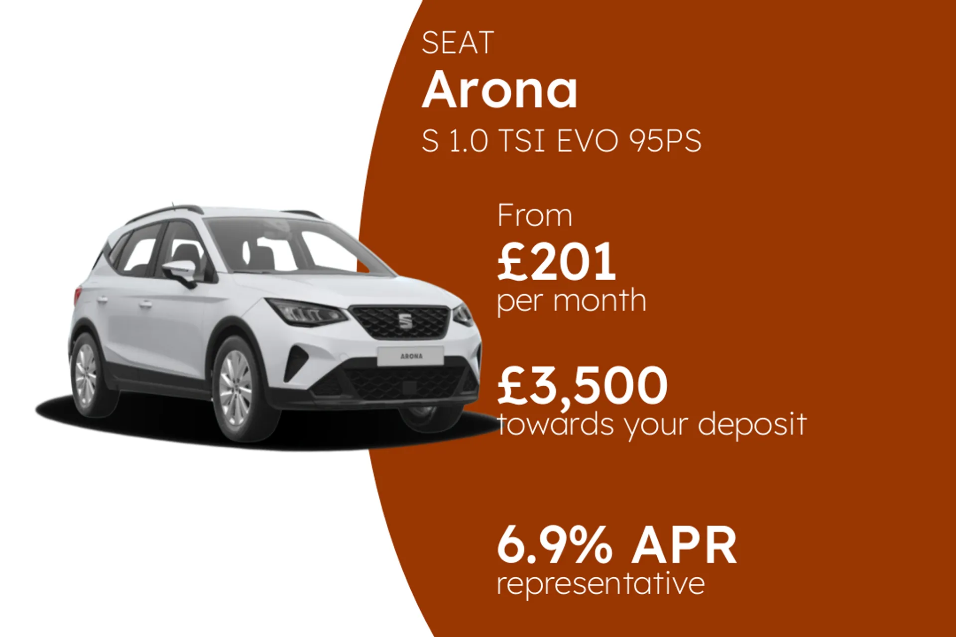 SEAT S 1.0 TSI EVO 95PS PCP Finance Offer From £201.00 Per Month