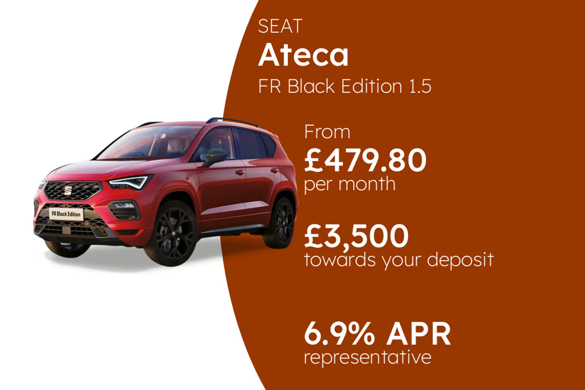 SEAT FR Black Edition 1.5 EcoTSI 150PS PCP Finance Offer From £479.80 Per Month