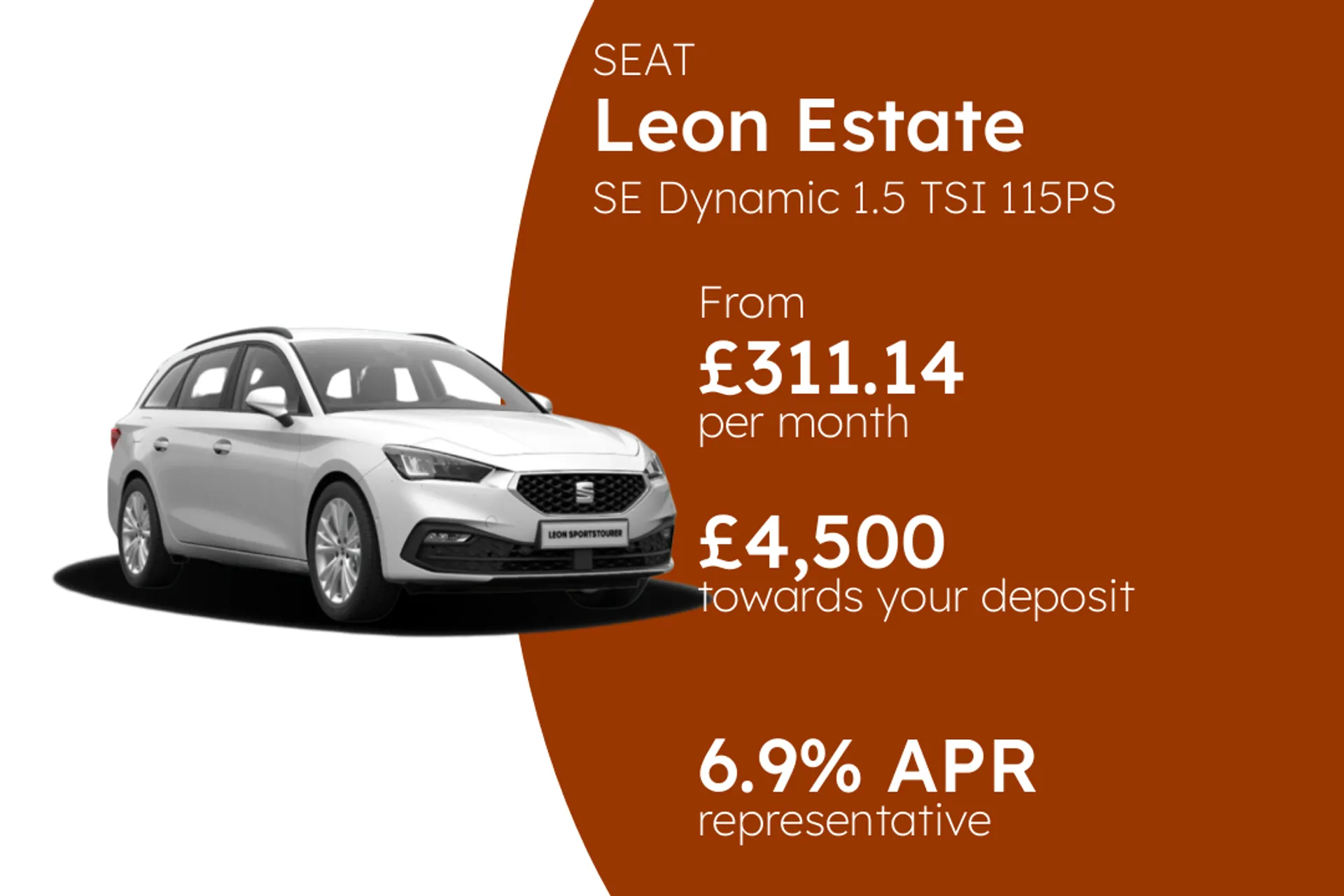 SEAT SE Dynamic 1.5 TSI 115PS PCP Finance Offer From £311.14 Per Month  