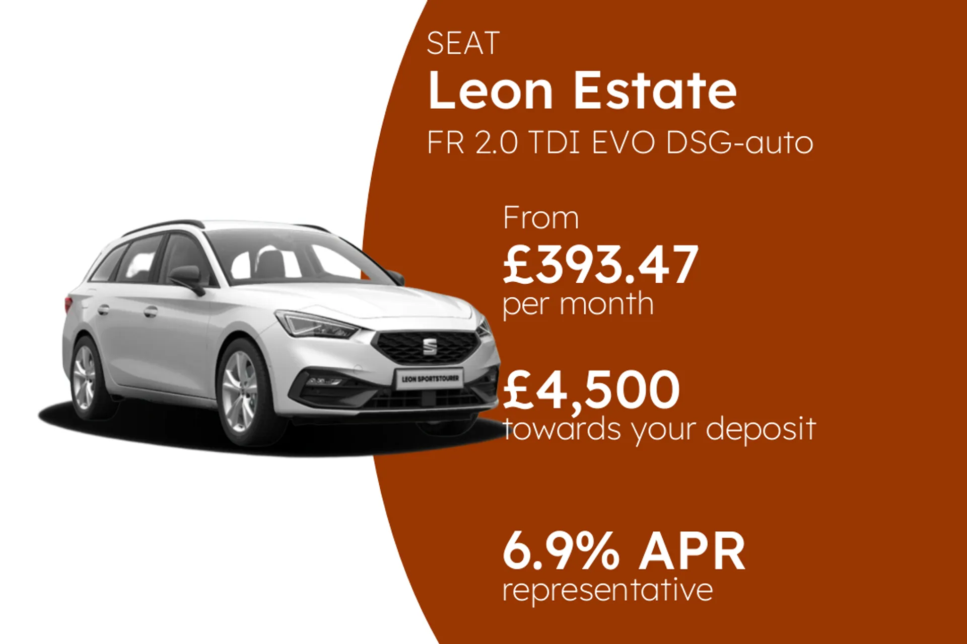 SEAT FR 2.0 TDI EVO DSG-auto 150PS SS PCP Finance Offer From £393.47 Per Month  