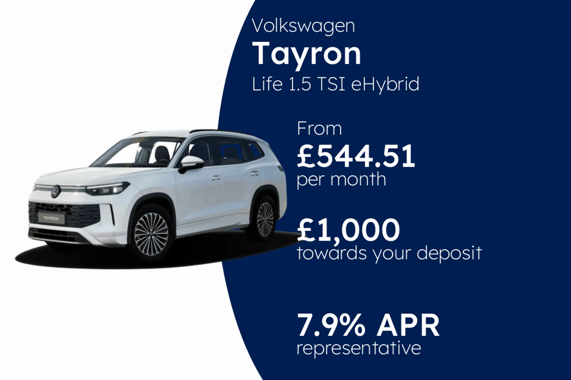 Volkswagen Life 1.5 TSI eHybrid 204PS 6-Speed DSG 5 Door PCP Finance Offer From £544.51 Per Month  