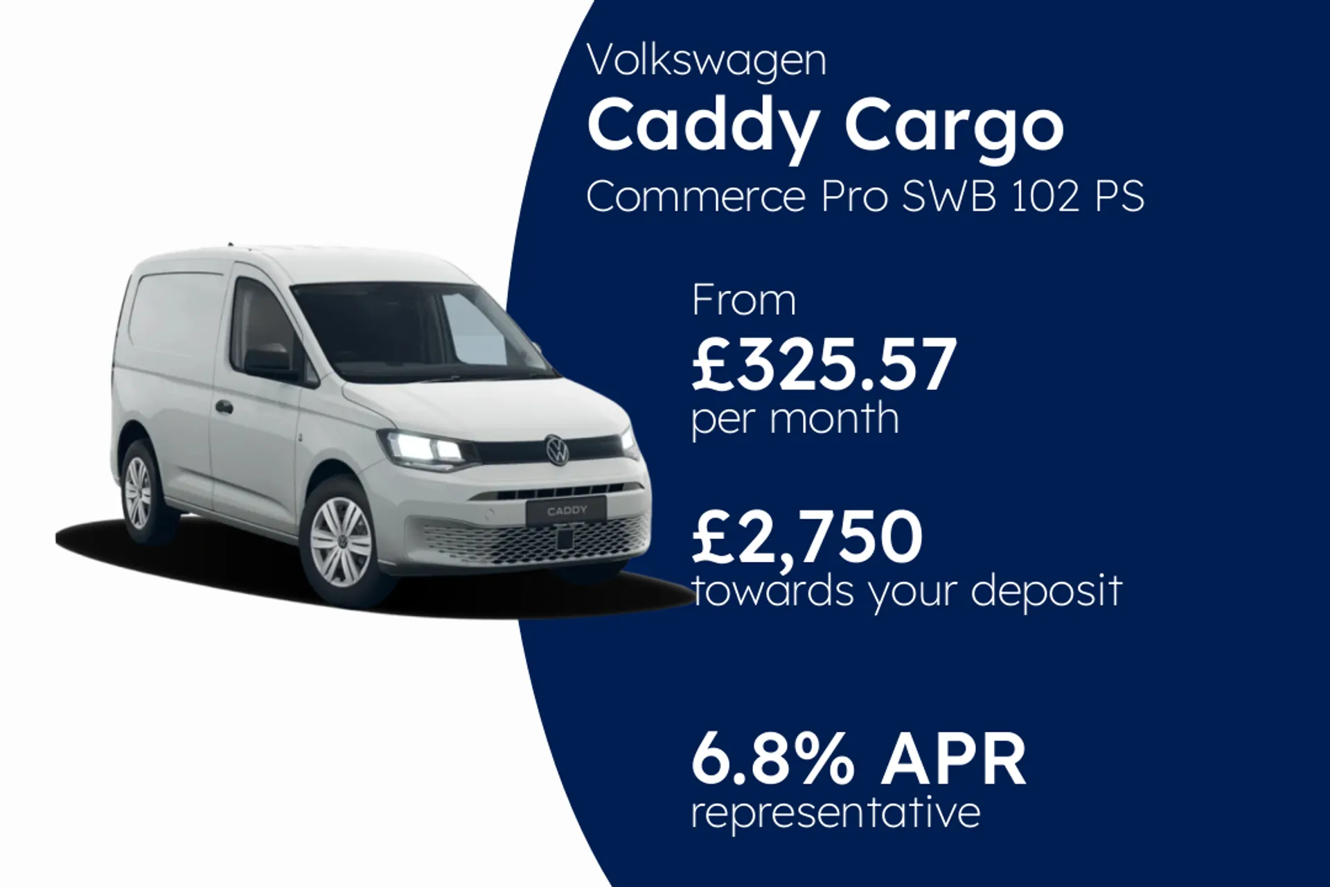 Volkswagen Commerce Pro SWB 102 PS 2.0 TDI 6sp Manual PCP Finance Offer From £325.57 Per Month  