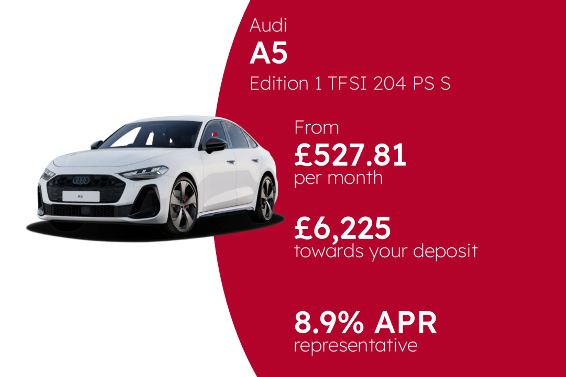 Audi Edition 1 TFSI 204 PS S tronic (Metallic Paint) PCP Finance Offer From £527.81 Per Month  