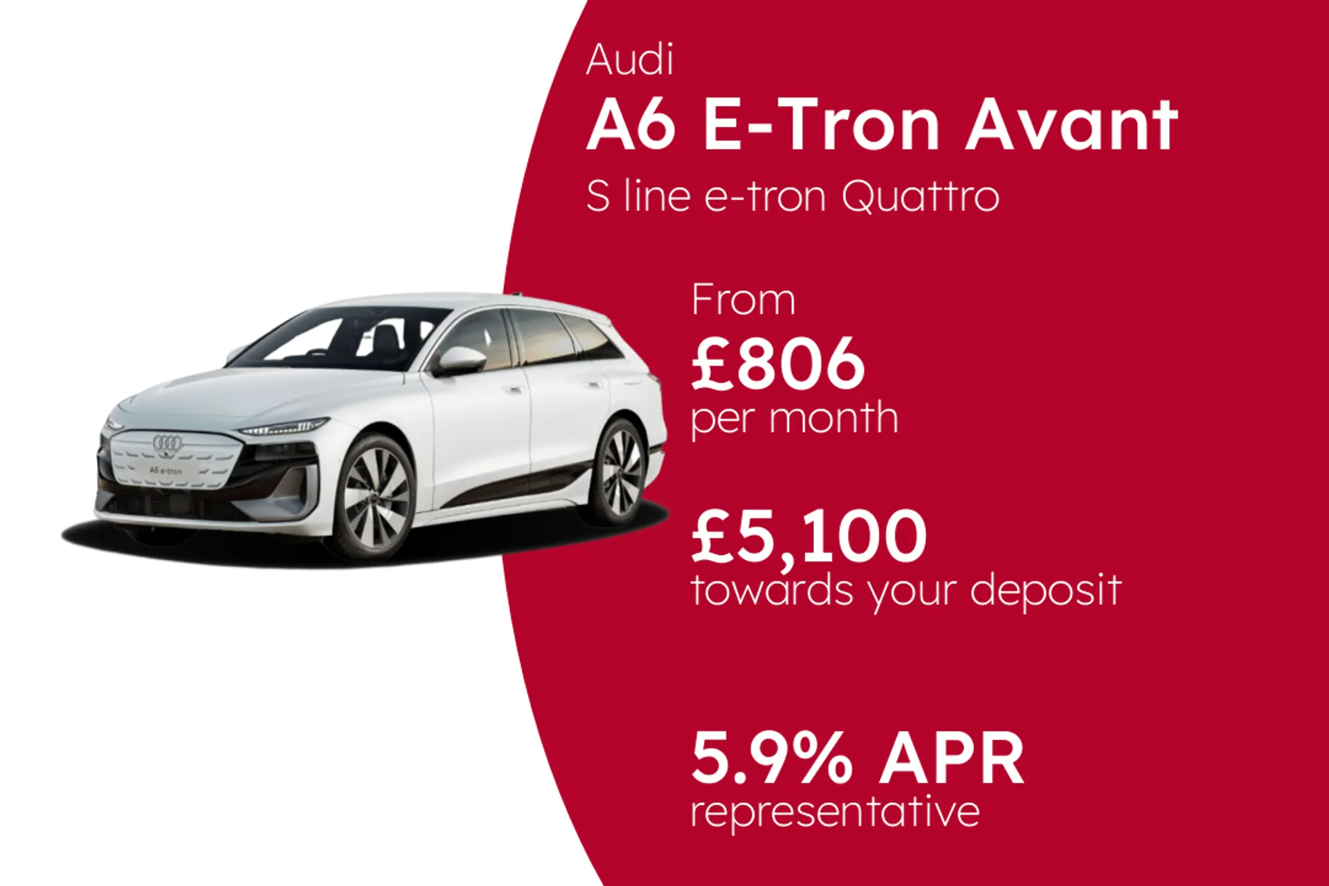 Audi S line e-tron Quattro  PCP Finance Offer From £806.00 Per Month  