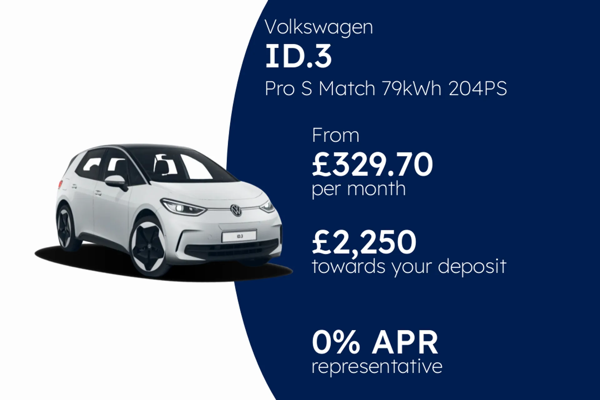 Volkswagen Pro S Match 79kWh 204PS 1-speed automatic 5 Door PCP Finance Offer From £329.70 Per Month