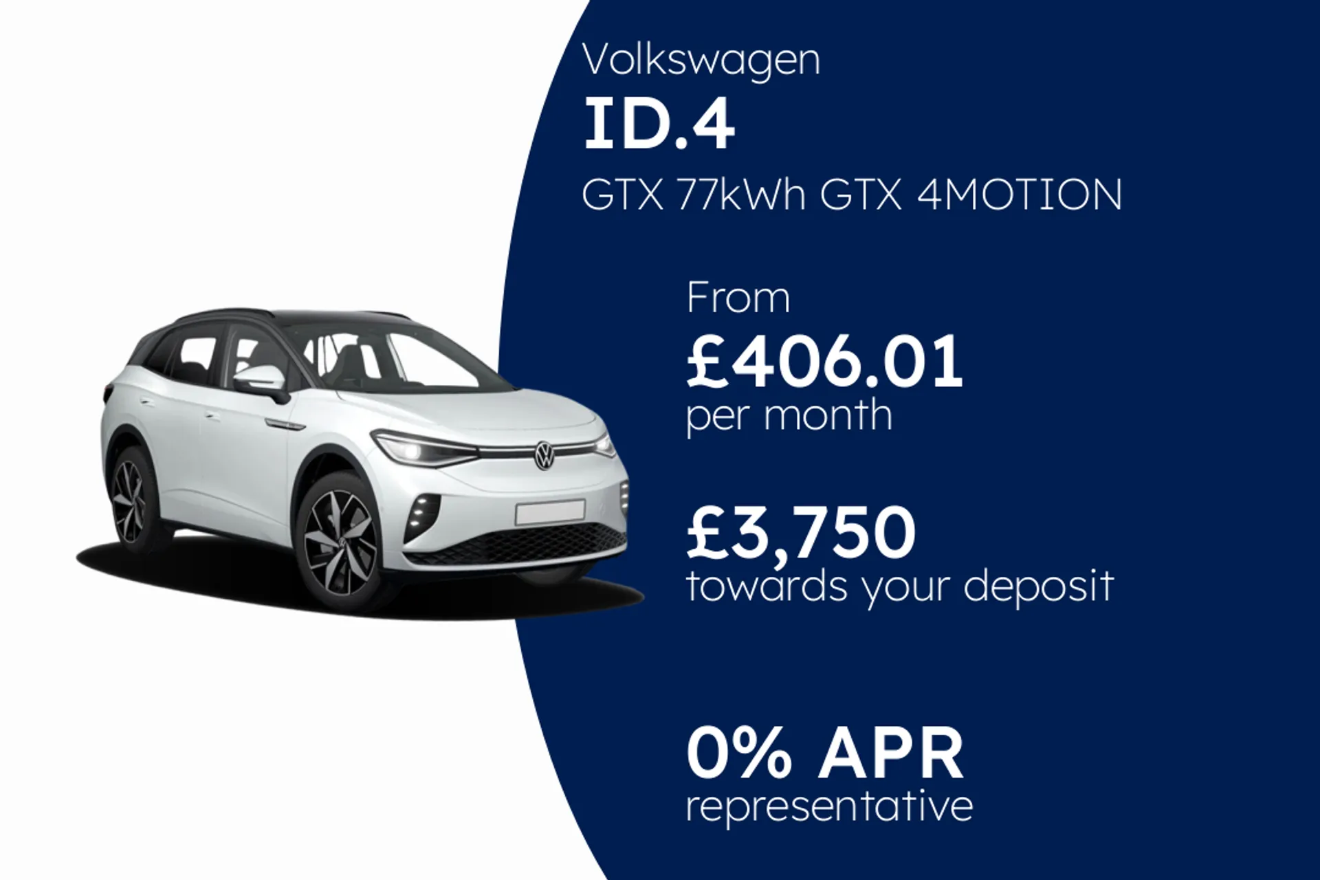Volkswagen GTX 77kWh GTX 4MOTION 340PS 1-speed automatic 5 Door PCP Finance Offer From £406.01 Per Month