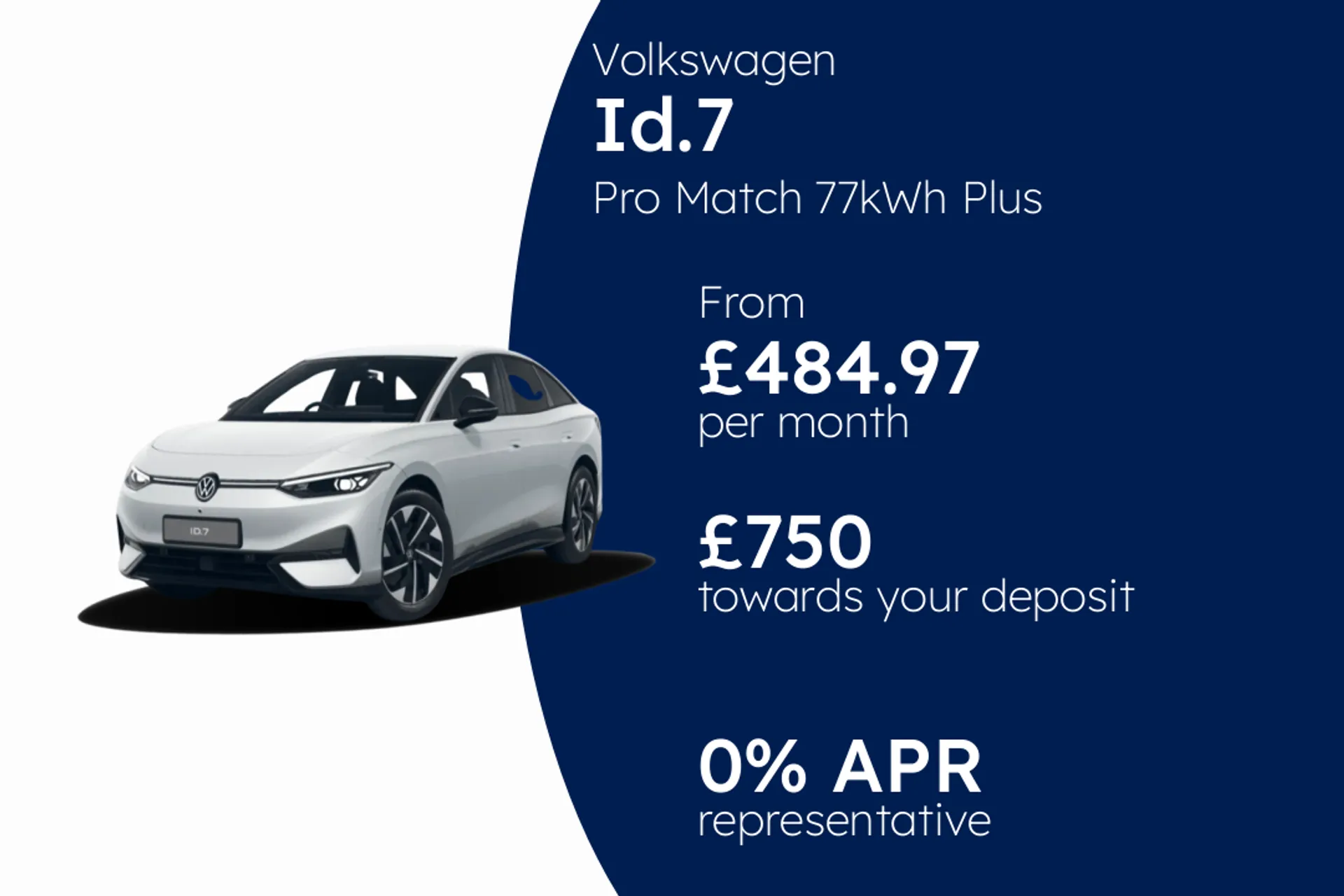 Volkswagen Pro Match 77kWh Plus 286PS 1-speed automatic 5 Door PCP Finance Offer From £484.97 Per Month  