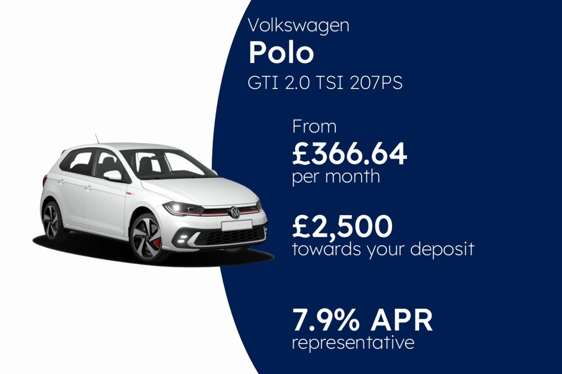 Volkswagen GTI 2.0 TSI 207PS 7-speed DSG 5 Door PCP Finance Offer From £366.64 Per Month  