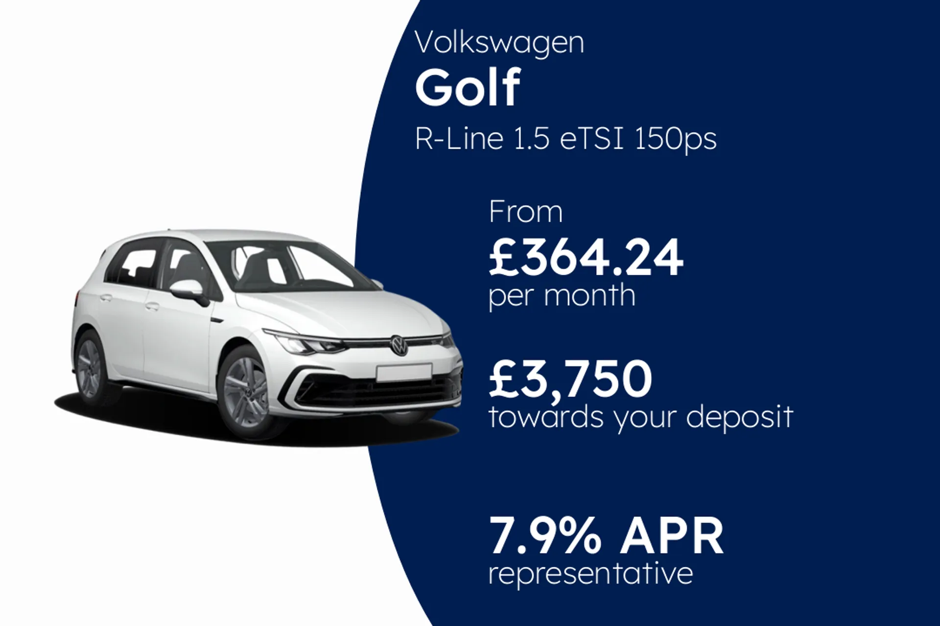Volkswagen R-Line 1.5 eTSI 150ps 7-Speed DSG 5 Door PCP Finance Offer From £364.24 Per Month  