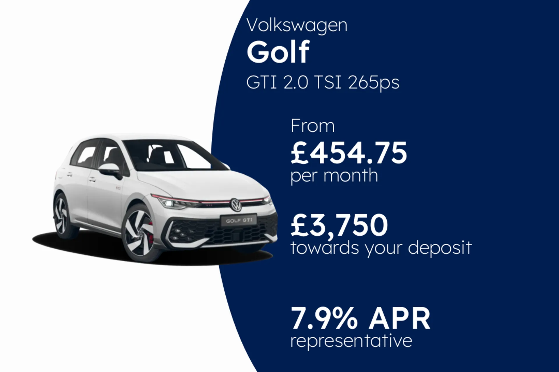 Volkswagen GTI 2.0 TSI 265ps 7-Speed DSG 5 Door PCP Finance Offer From £454.75 Per Month  
