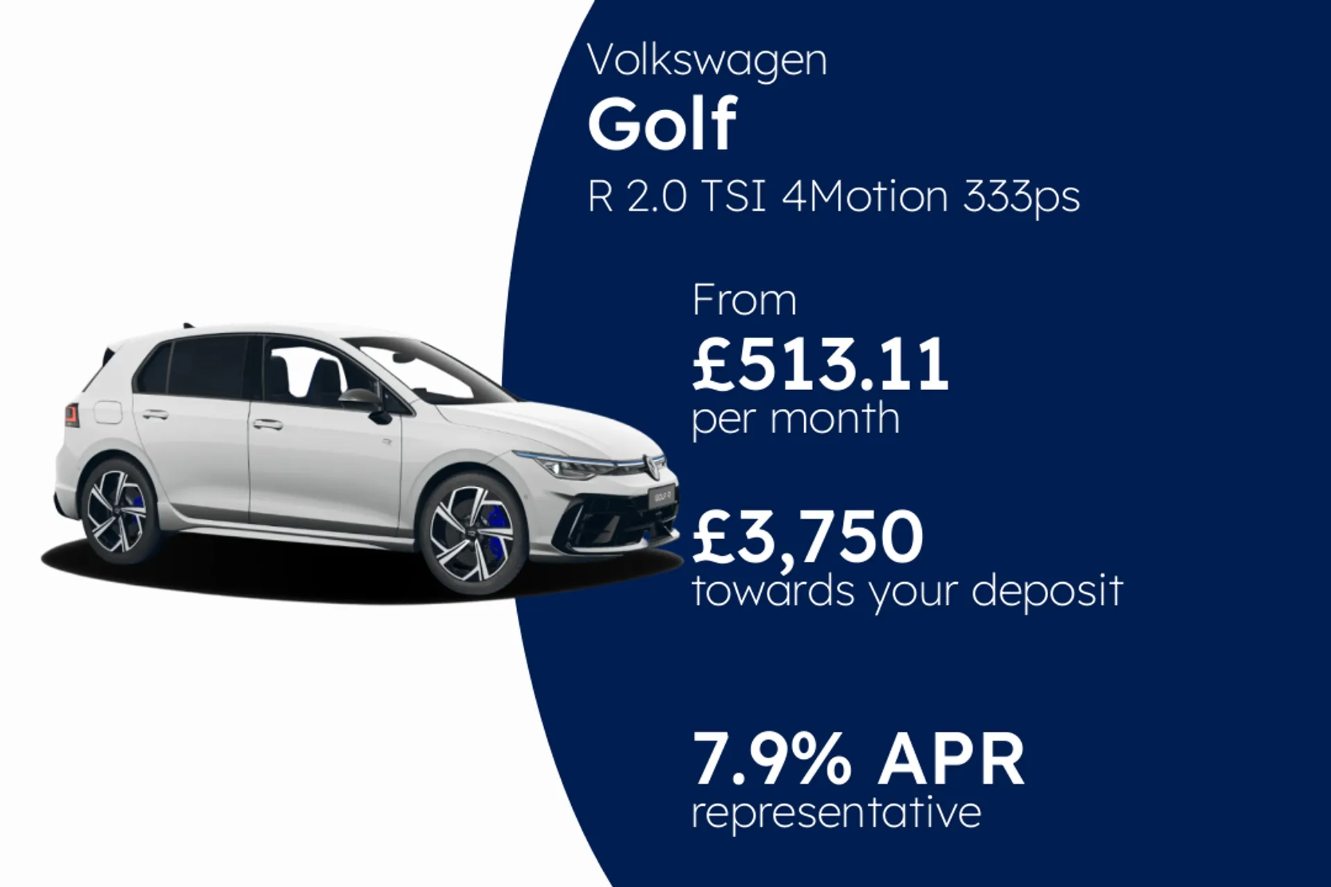 Volkswagen R 2.0 TSI 4Motion 333ps 7-Speed DSG 5 Door PCP Finance Offer From £513.11 Per Month  