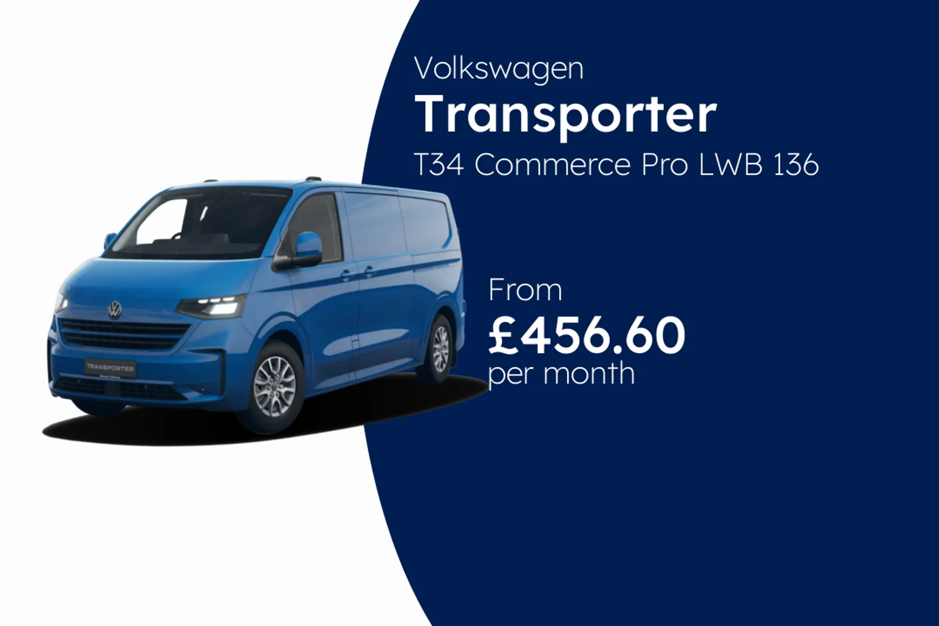 Volkswagen T34 Commerce Pro LWB 136 PS 65 kWh Electric 1sp Automatic BCH Finance Offer From £456.60 Per Month  