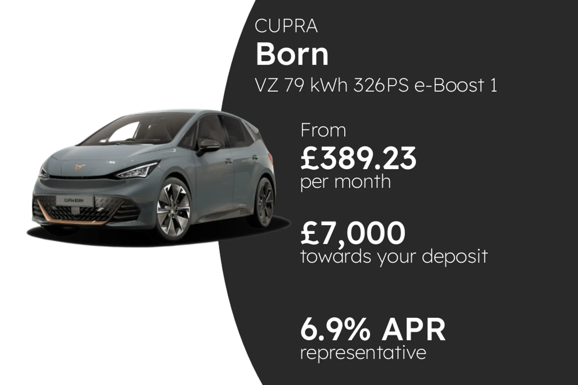 CUPRA VZ 79 kWh 326PS e-Boost 1 PCP Finance Offer From £389.23 Per Month