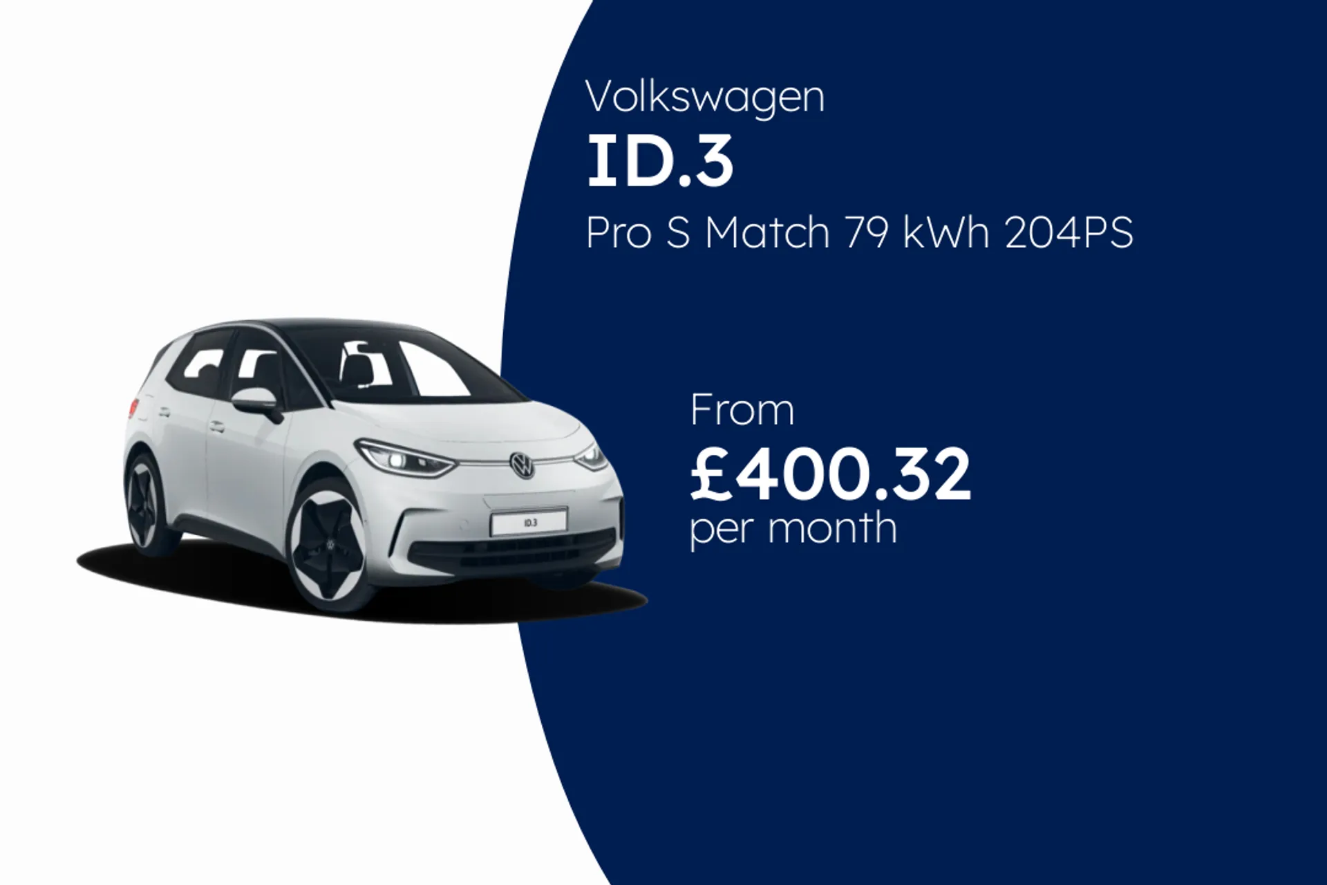 Volkswagen Pro S Match 79 kWh 204PS 1-speed automatic 5 door BCH Finance Offer From £400.32 Per Month  