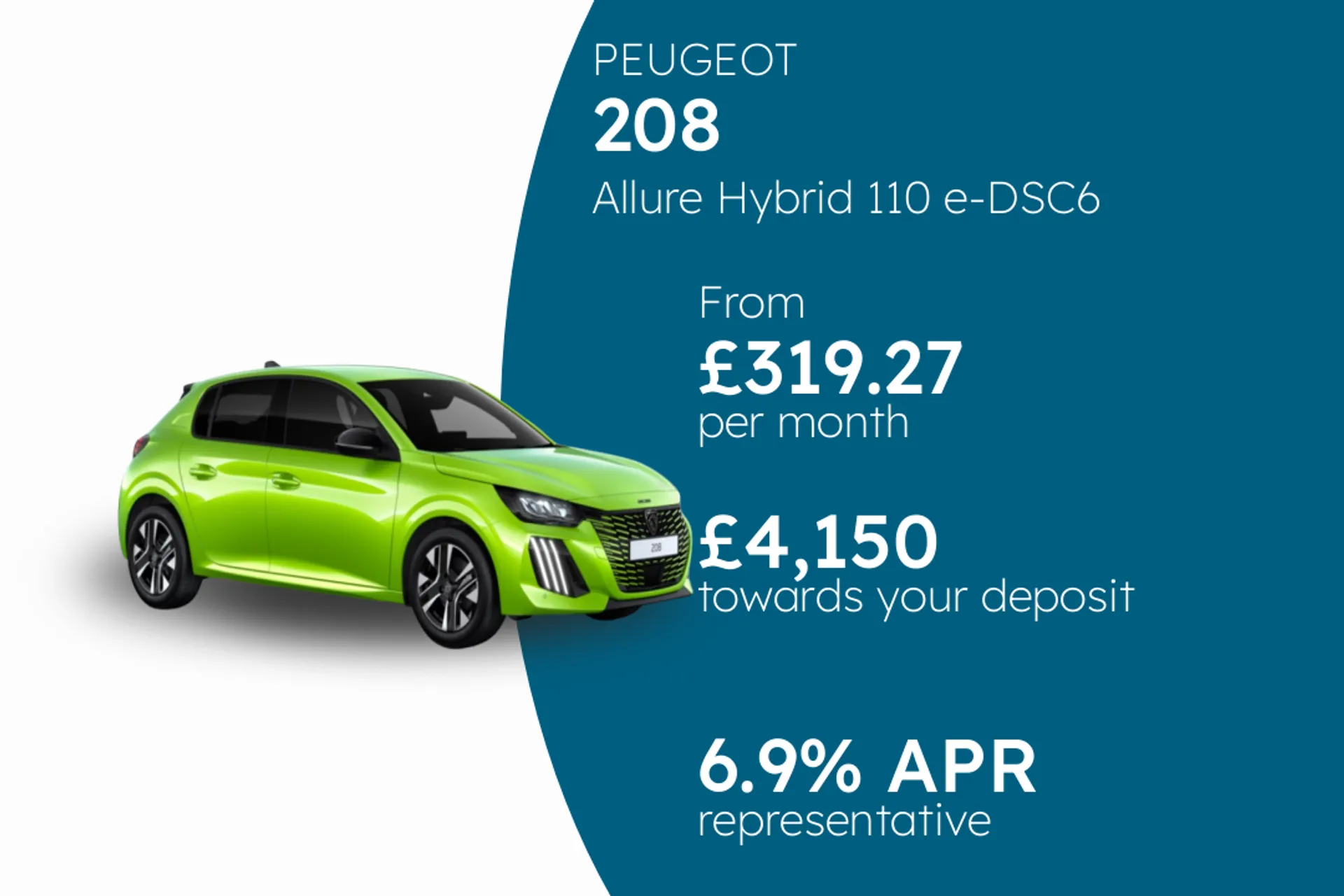 PEUGEOT Allure Hybrid 110 e-DSC6 - Agueda Yellow 2 PCP Finance Offer From £319.27 Per Month