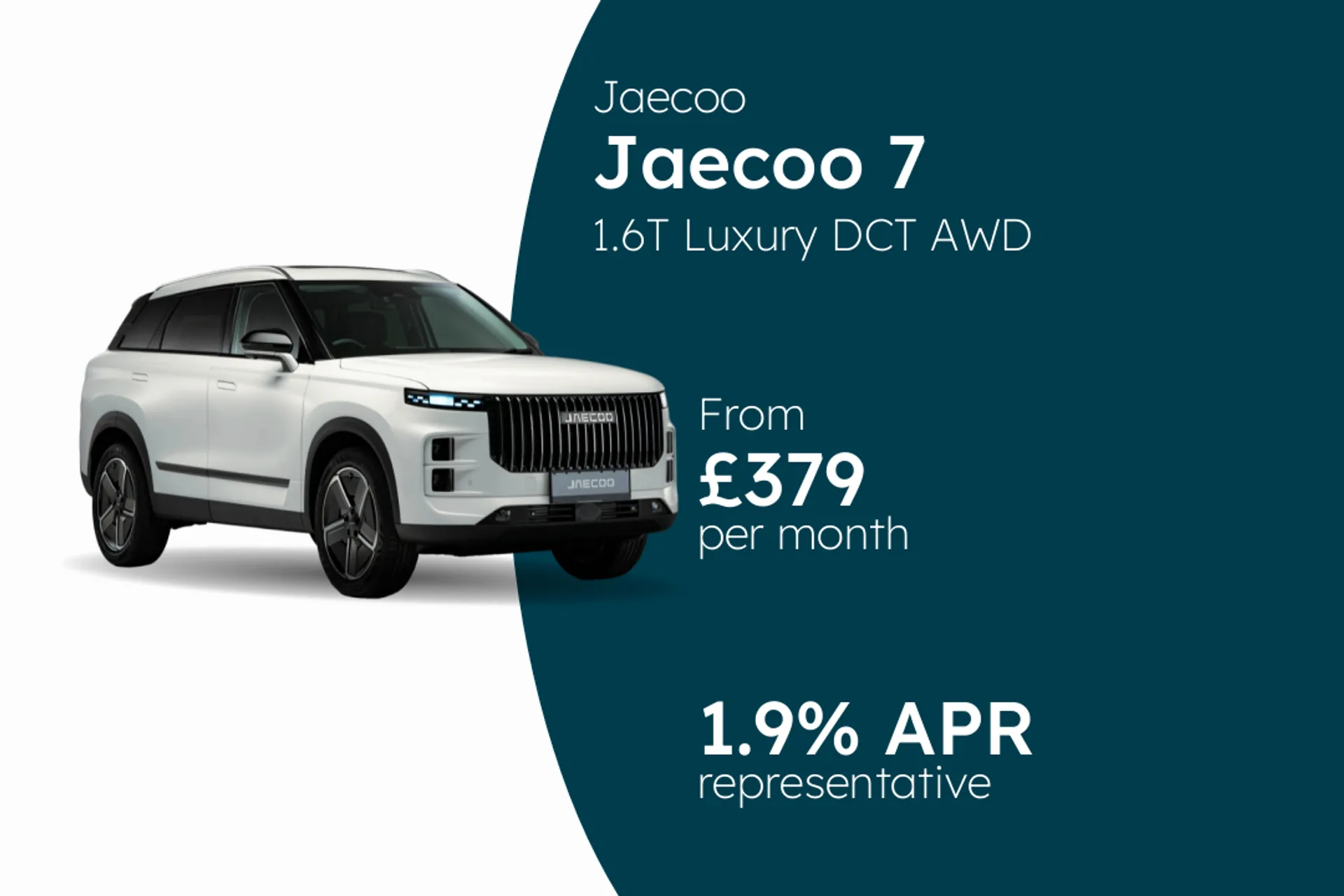 Jaecoo 1.6T Luxury DCT AWD PCP Finance Offer From £379.00 Per Month