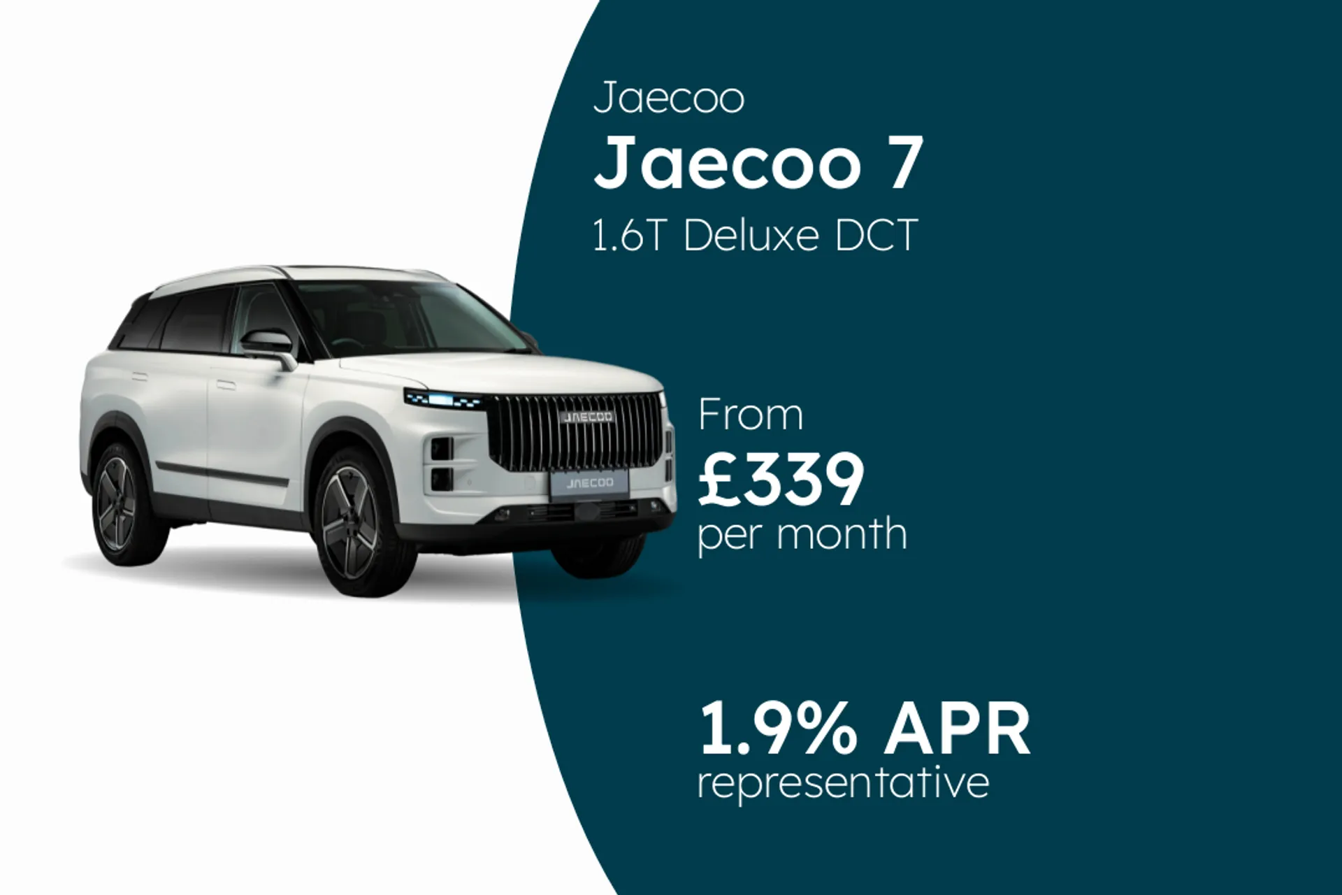 Jaecoo 1.6T Deluxe DCT PCP Finance Offer From £339.00 Per Month