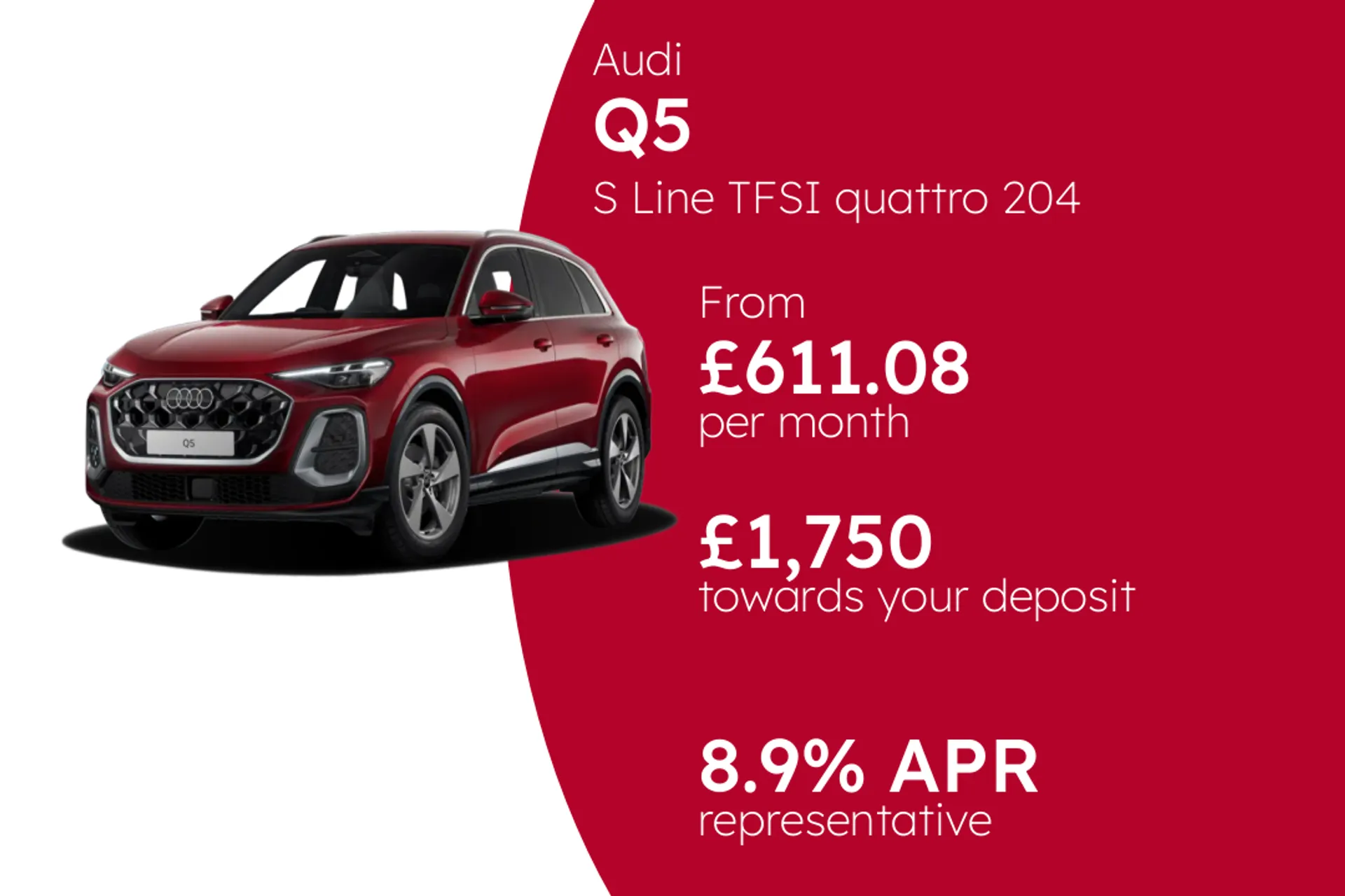 Audi S Line TFSI quattro 204 PS S tronic PCP Finance Offer From £611.08 Per Month