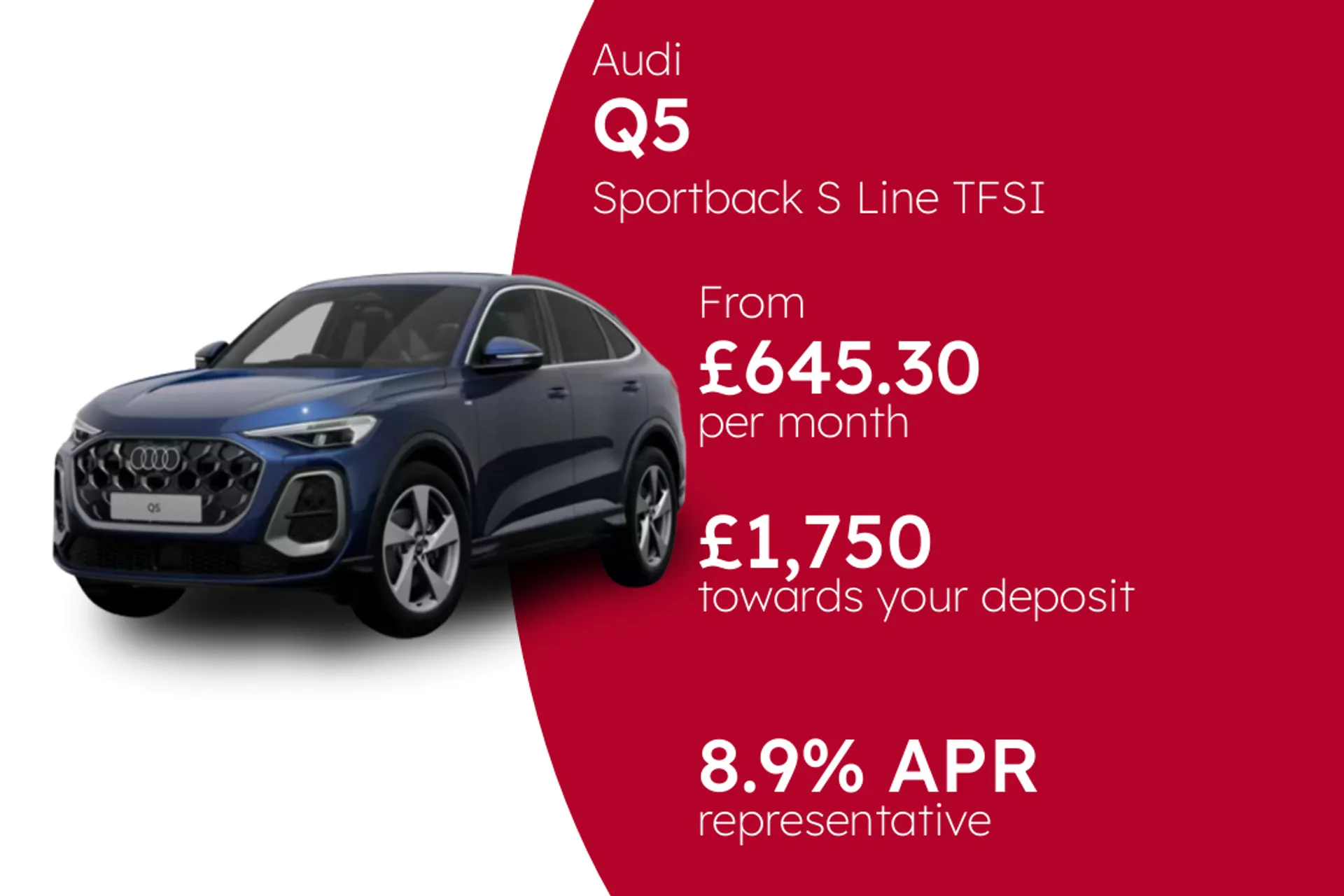 Audi Sportback S Line TFSI quattro 204 PS S tronic  PCP Finance Offer From £645.30 Per Month  