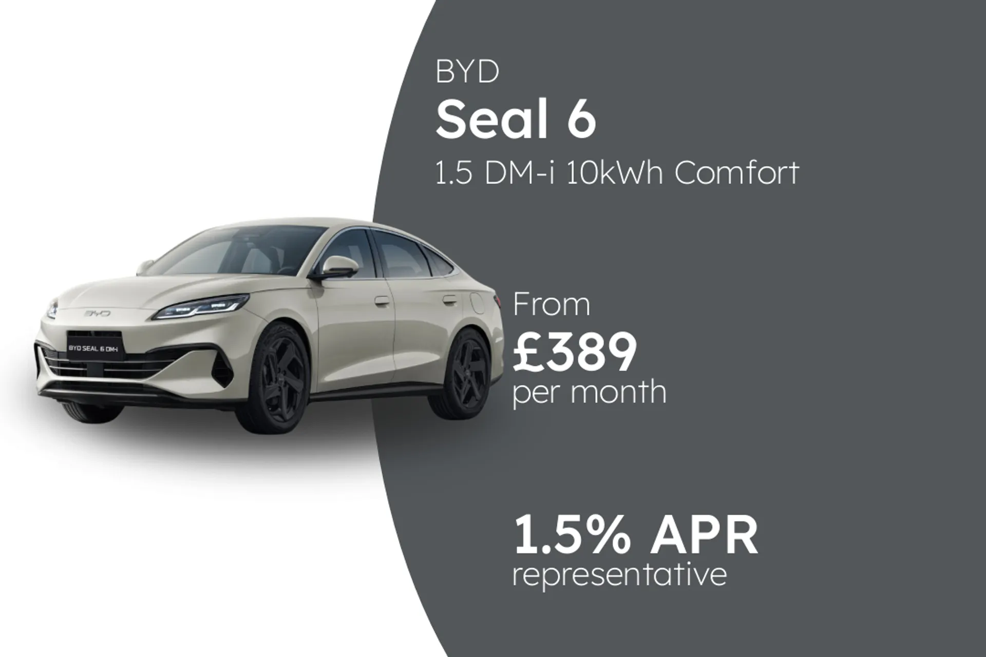 BYD 1.5 DM-i 10kWh Comfort Saloon PCP Finance Offer From £389.00 Per Month