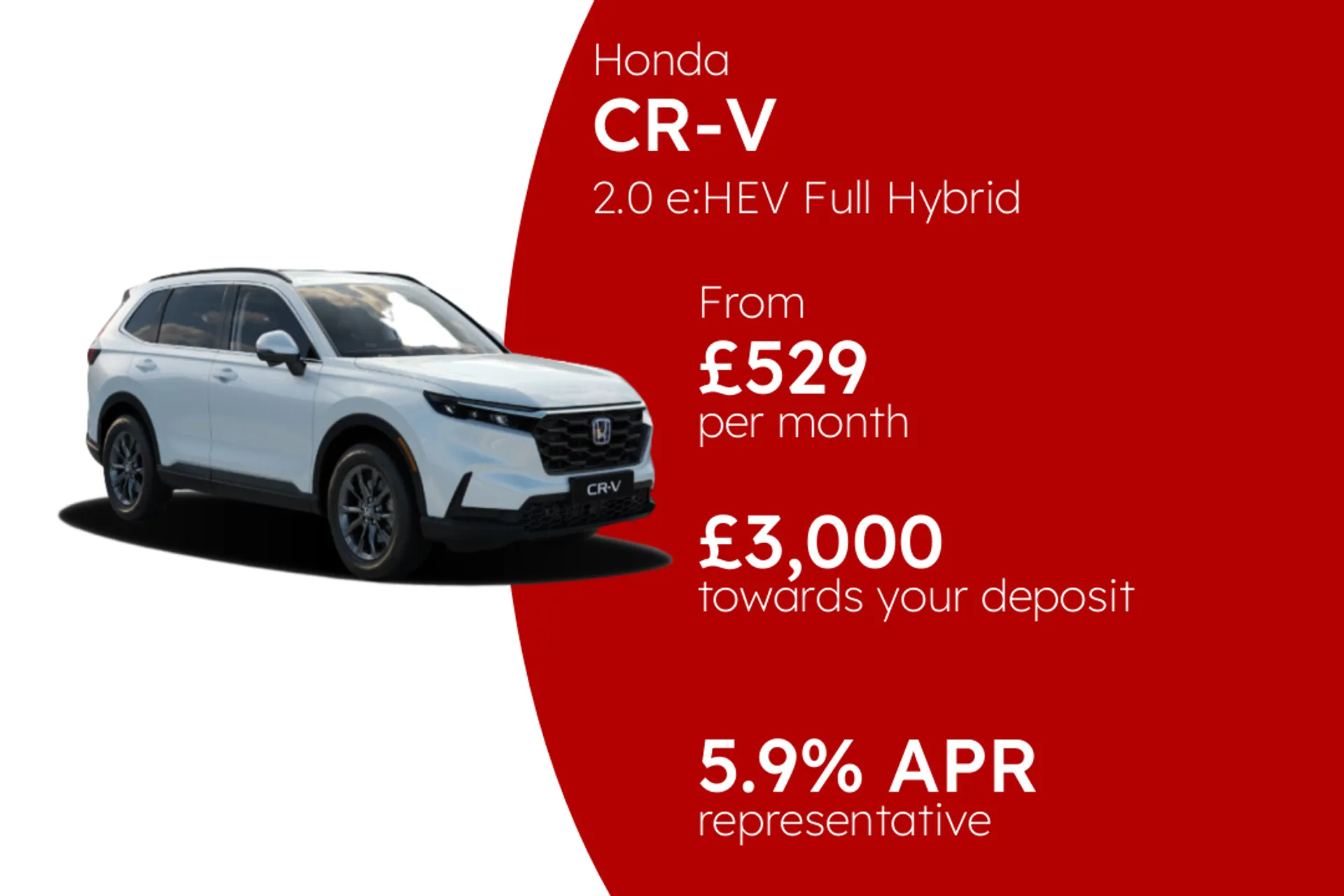 Honda 2.0 e:HEV Full Hybrid Advance 5dr eCVT PCP Finance Offer From £529.00 Per Month