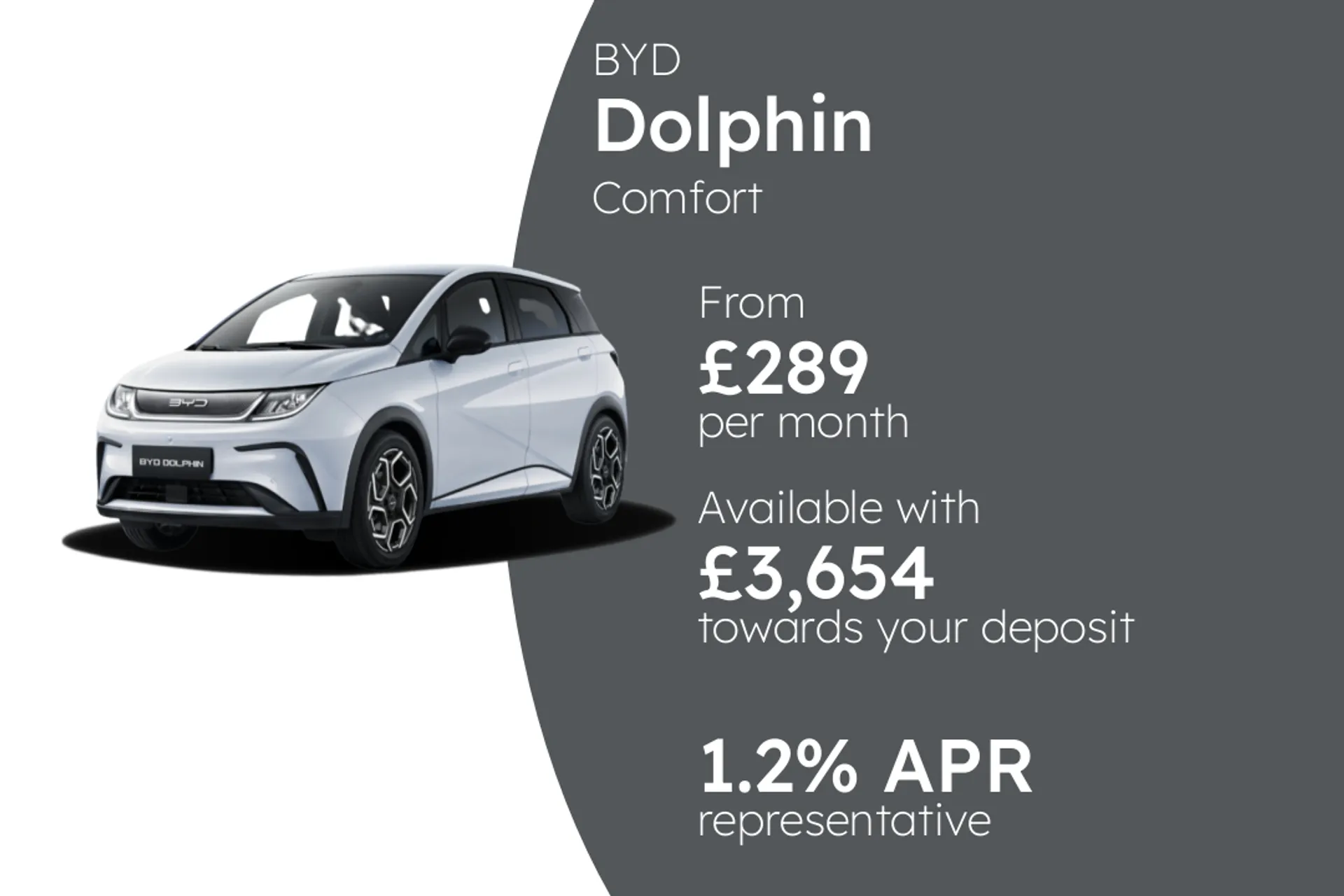 BYD Comfort PCP Finance Offer From £289.00 Per Month  