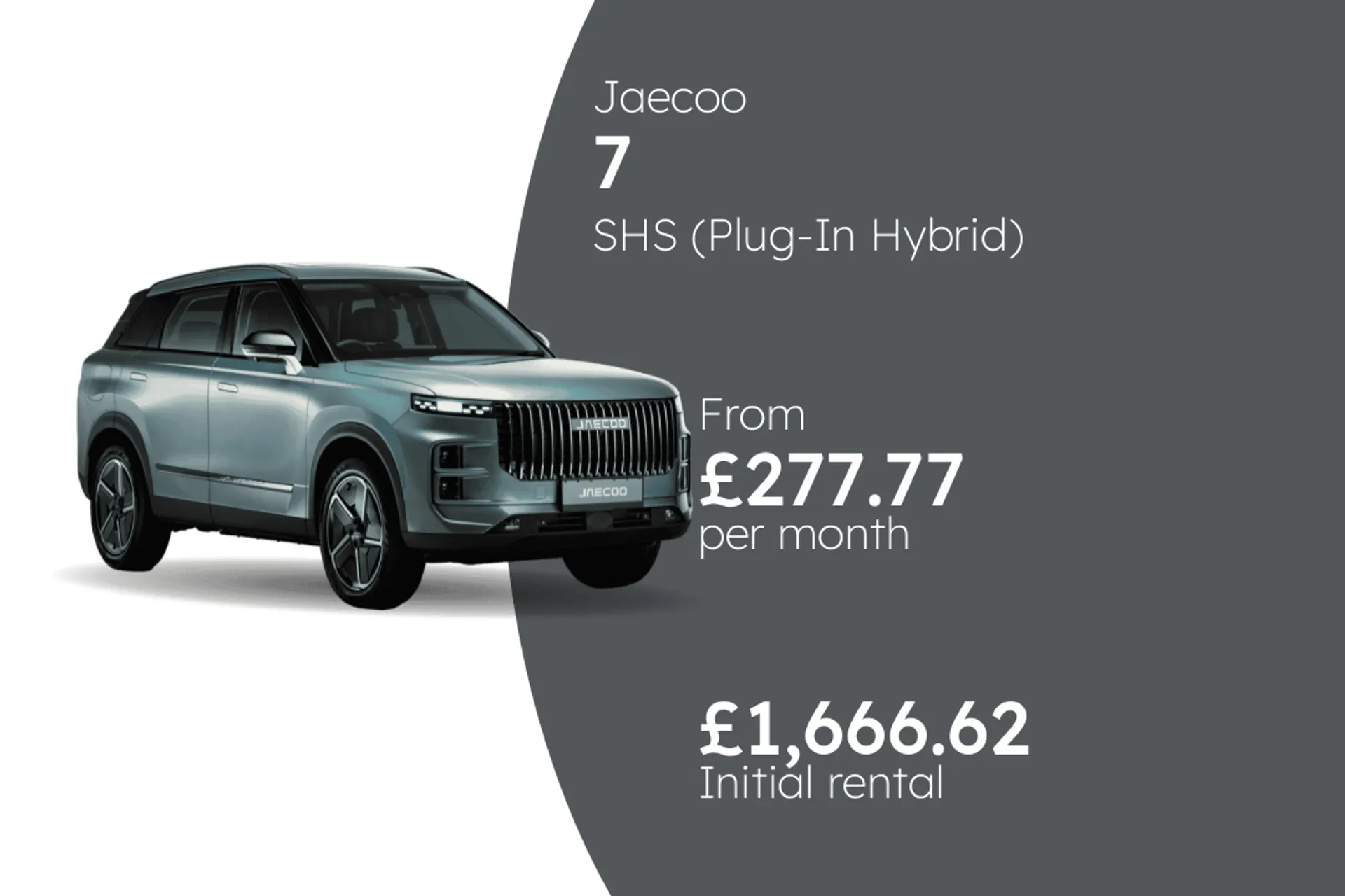 Jaecoo SHS (Plug-In Hybrid) BCH Finance Offer From £277.77 Per Month