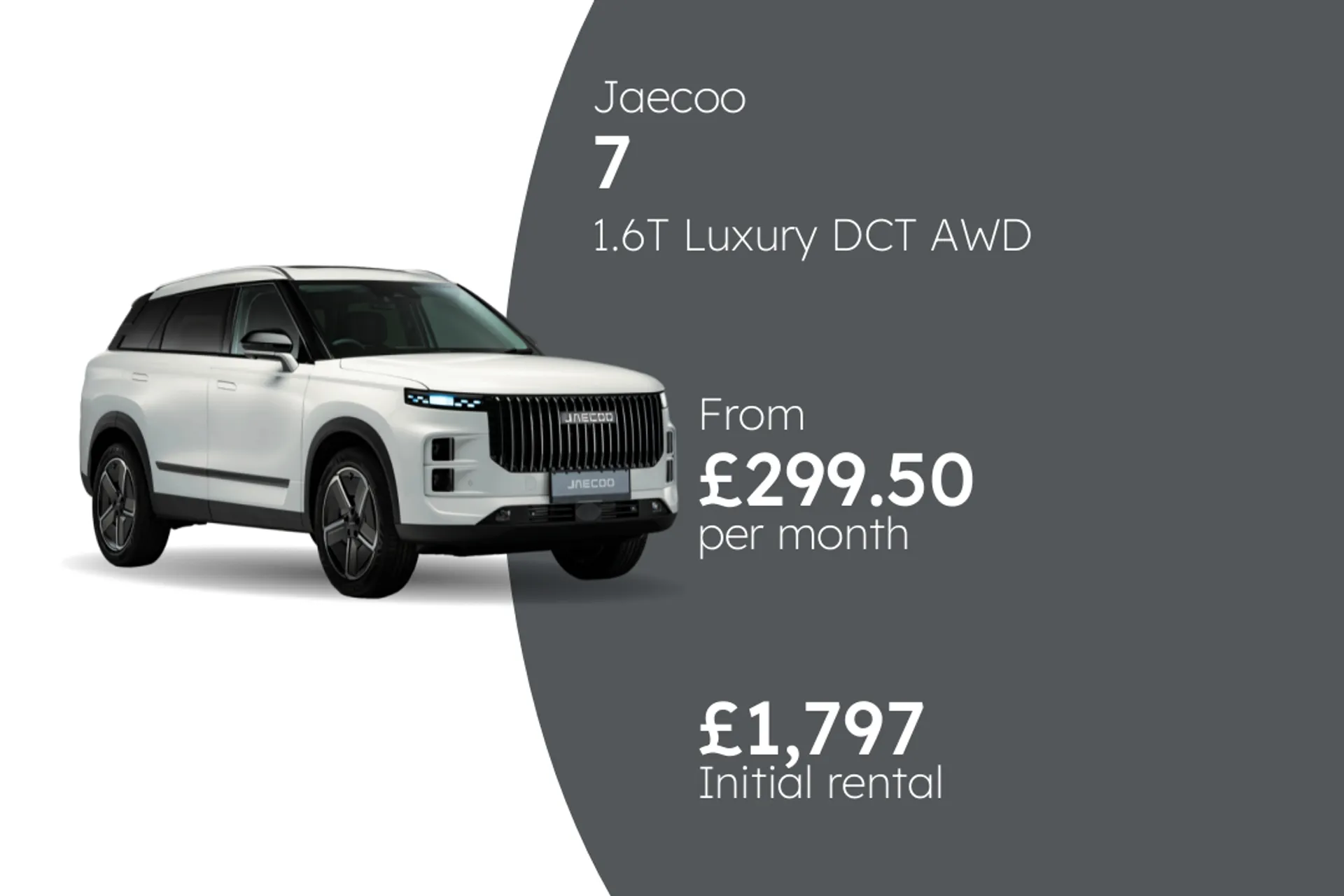 Jaecoo 1.6T Luxury DCT AWD BCH Finance Offer From £299.50 Per Month