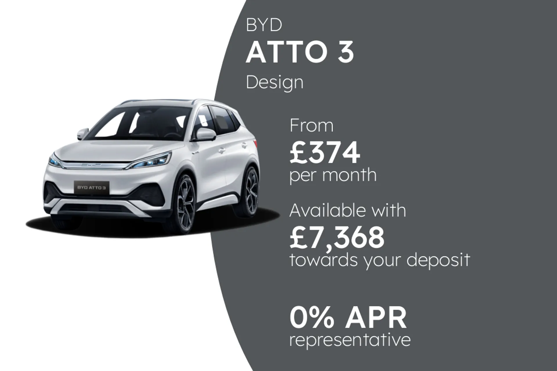 BYD Design PCP Finance Offer From £374.00 Per Month