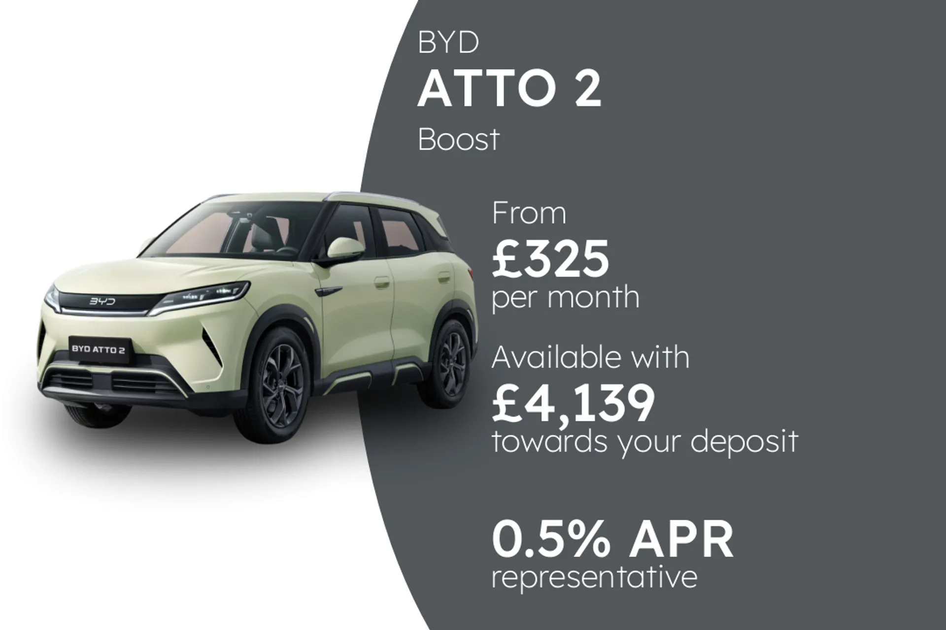 BYD Boost PCP Finance Offer From £325.00 Per Month