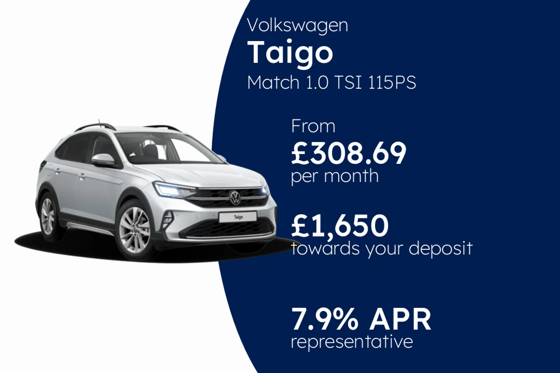 Volkswagen Match 1.0 TSI 115PS 6-speed Manual 5 Door PCP Finance Offer From £308.69 Per Month