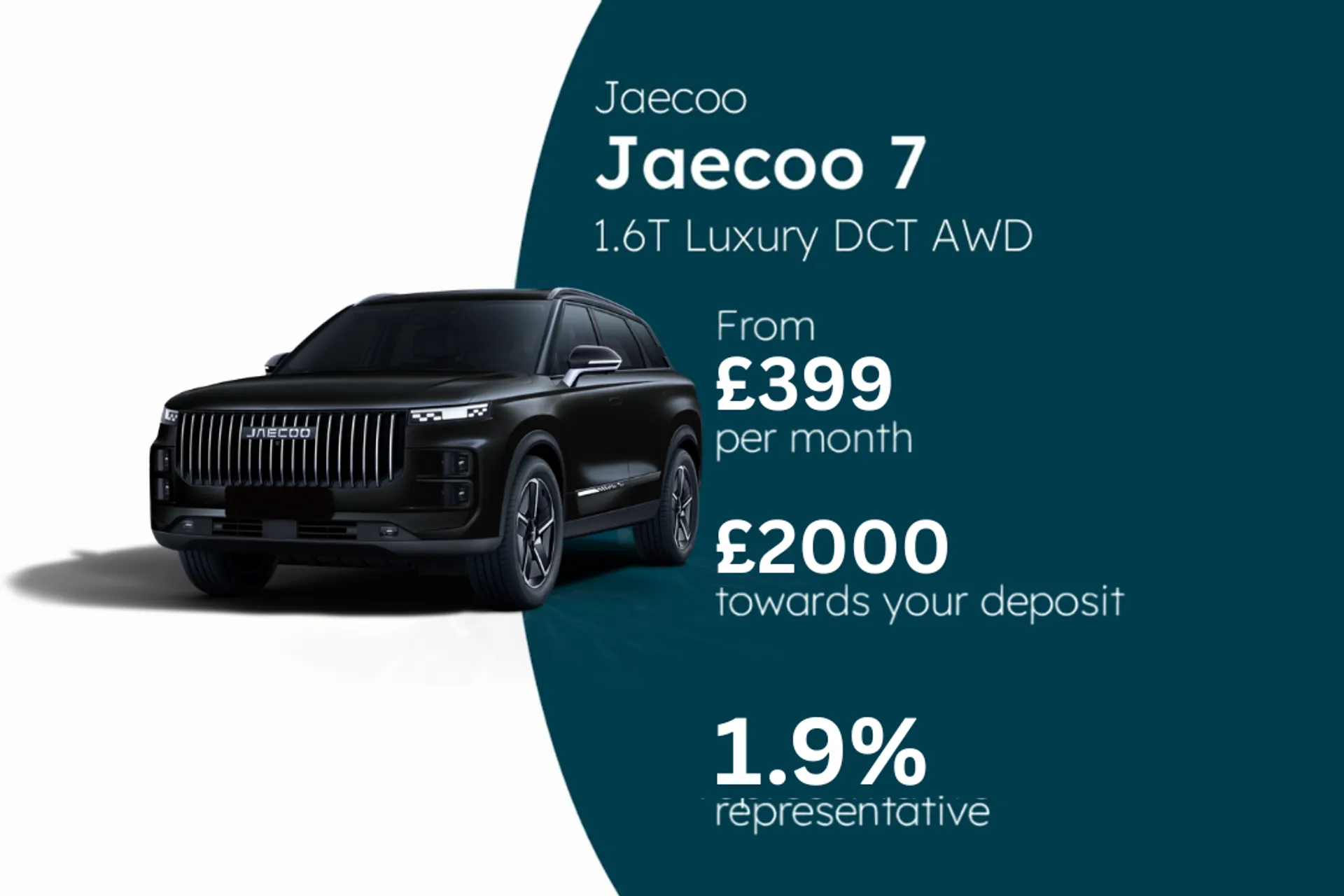 Jaecoo 1.5T SHS 18.3kWh Luxury Auto Black Finance Offer From £399.00 Per Month
