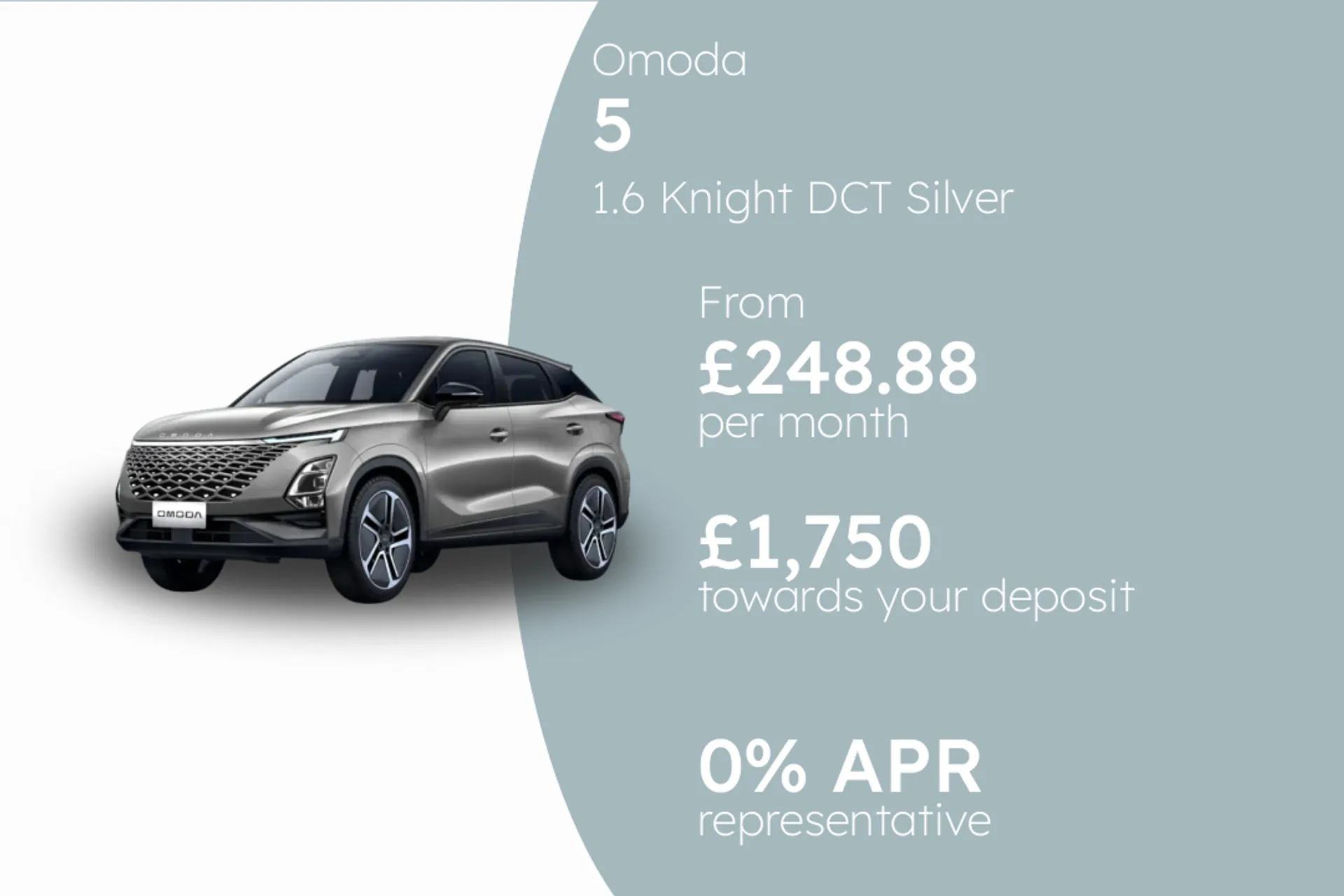 Omoda 1.6 Knight DCT Silver PCP Finance Offer From £248.88 Per Month  