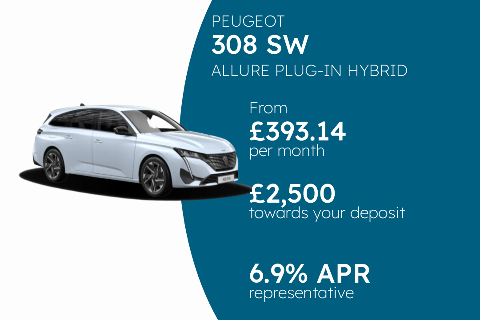 PEUGEOT ALLURE PLUG-IN HYBRID 195 E-DSC7 PCP Finance Offer From £393.14 Per Month  