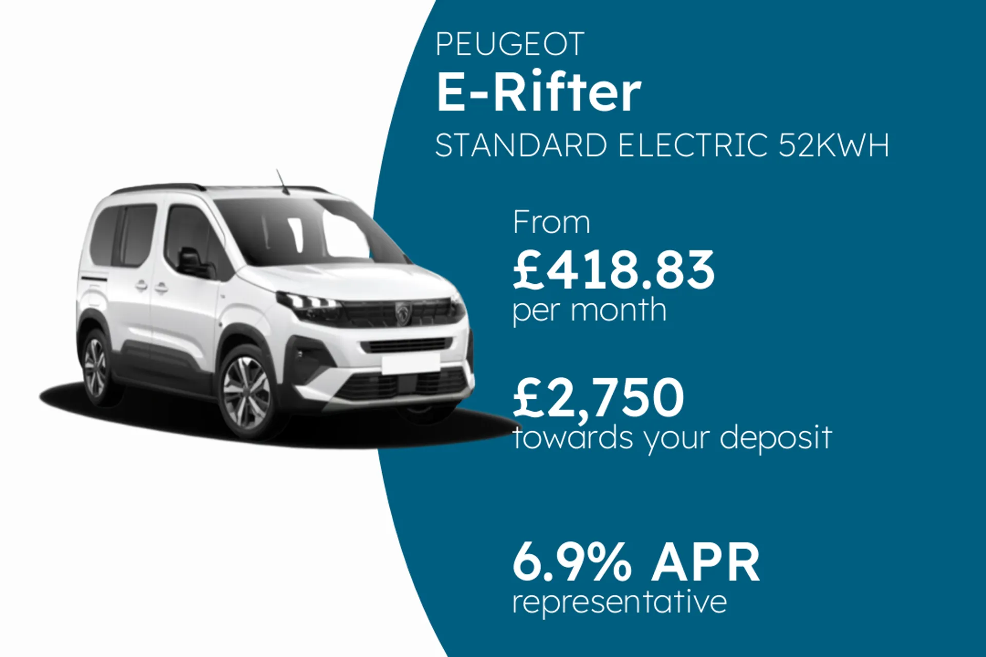 PEUGEOT STANDARD ELECTRIC 52KWH 100 GT PCP Finance Offer From £418.83 Per Month  