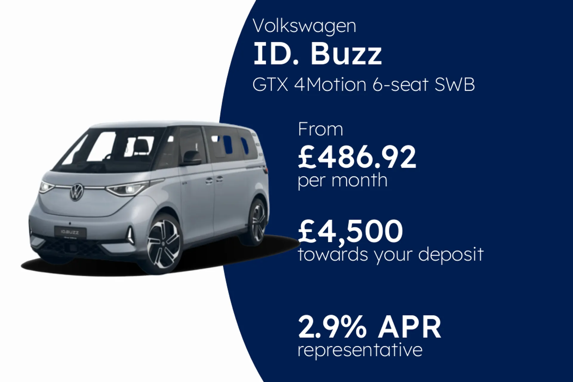 Volkswagen GTX 4Motion 6-seat SWB 79 kWh Pro 340 PS Electric 1 Speed Automatic PCP Finance Offer From £486.92 Per Month